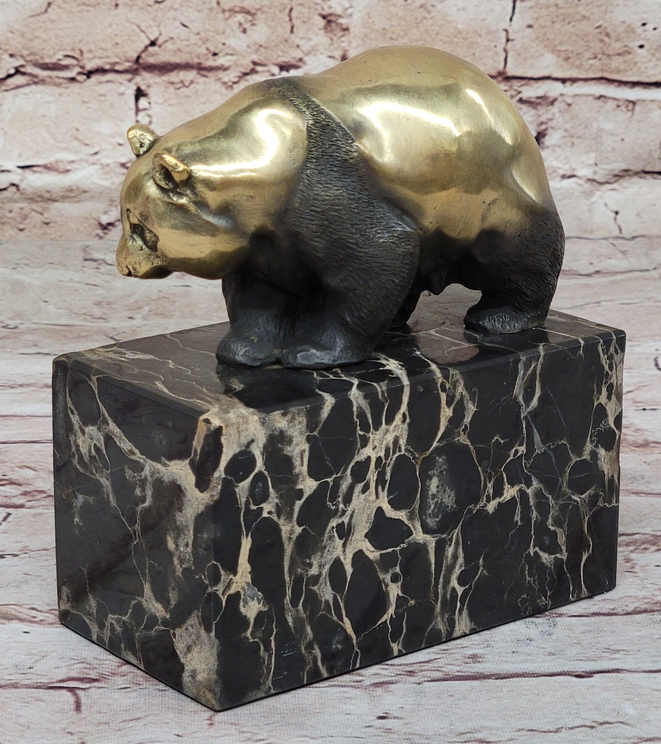 100% Solid Bronze Sculpture - The Panda Hand Made by Miguel Lopez Known as Milo