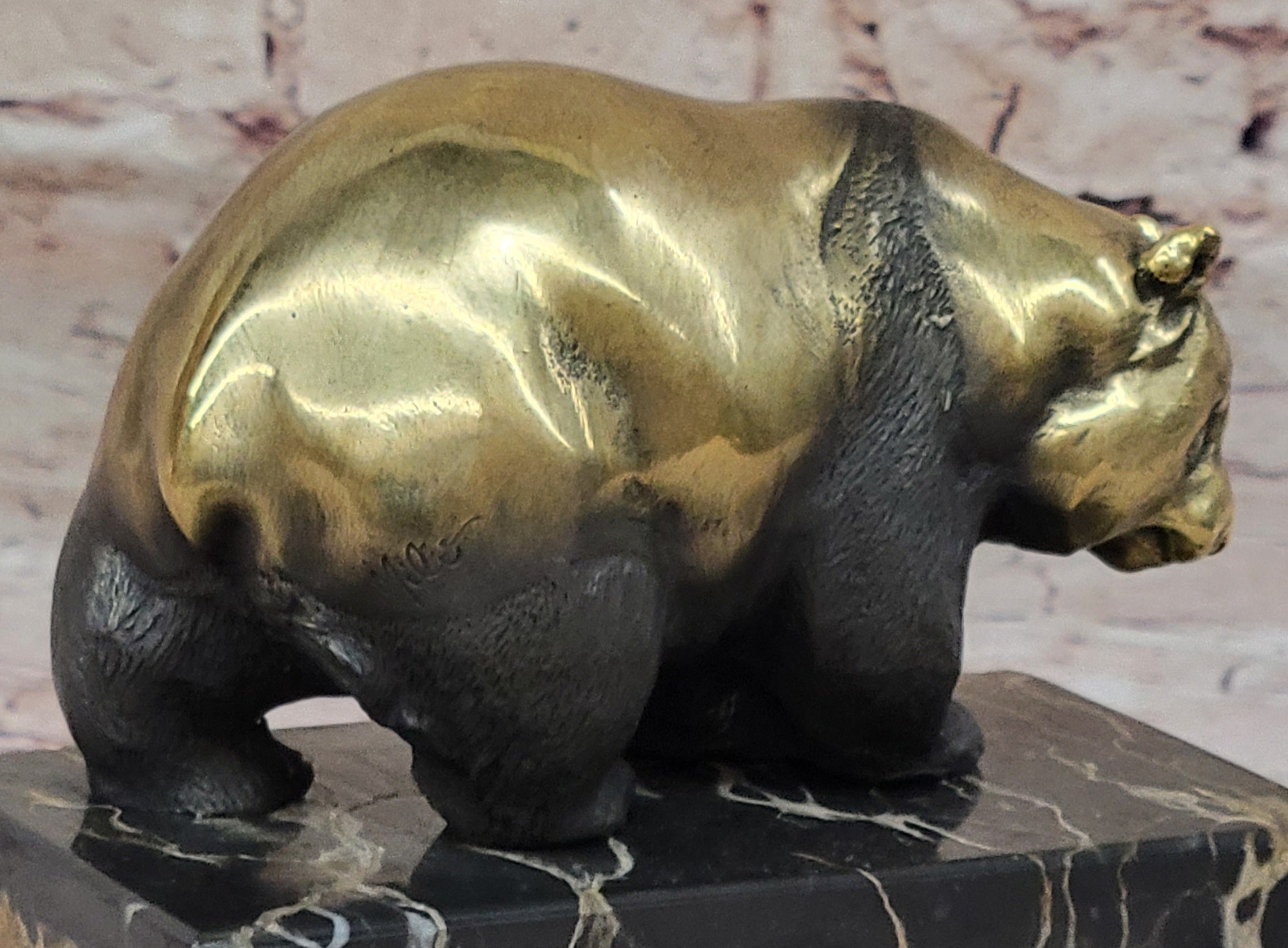 100% Solid Bronze Sculpture - The Panda Hand Made by Miguel Lopez Known as Milo