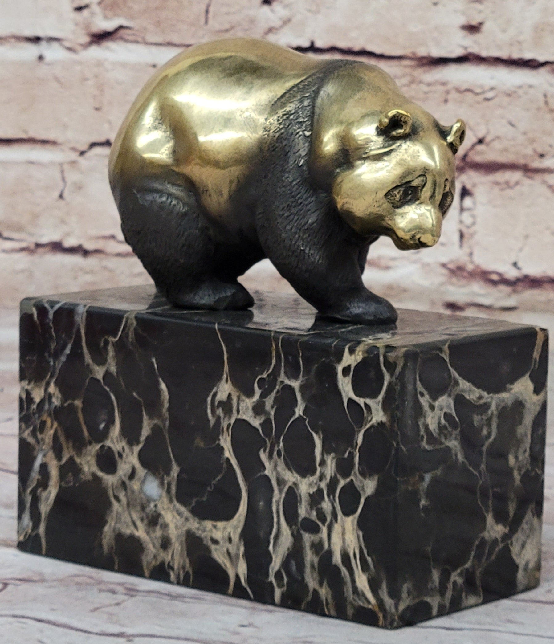 100% Solid Bronze Sculpture - The Panda Hand Made by Miguel Lopez Known as Milo