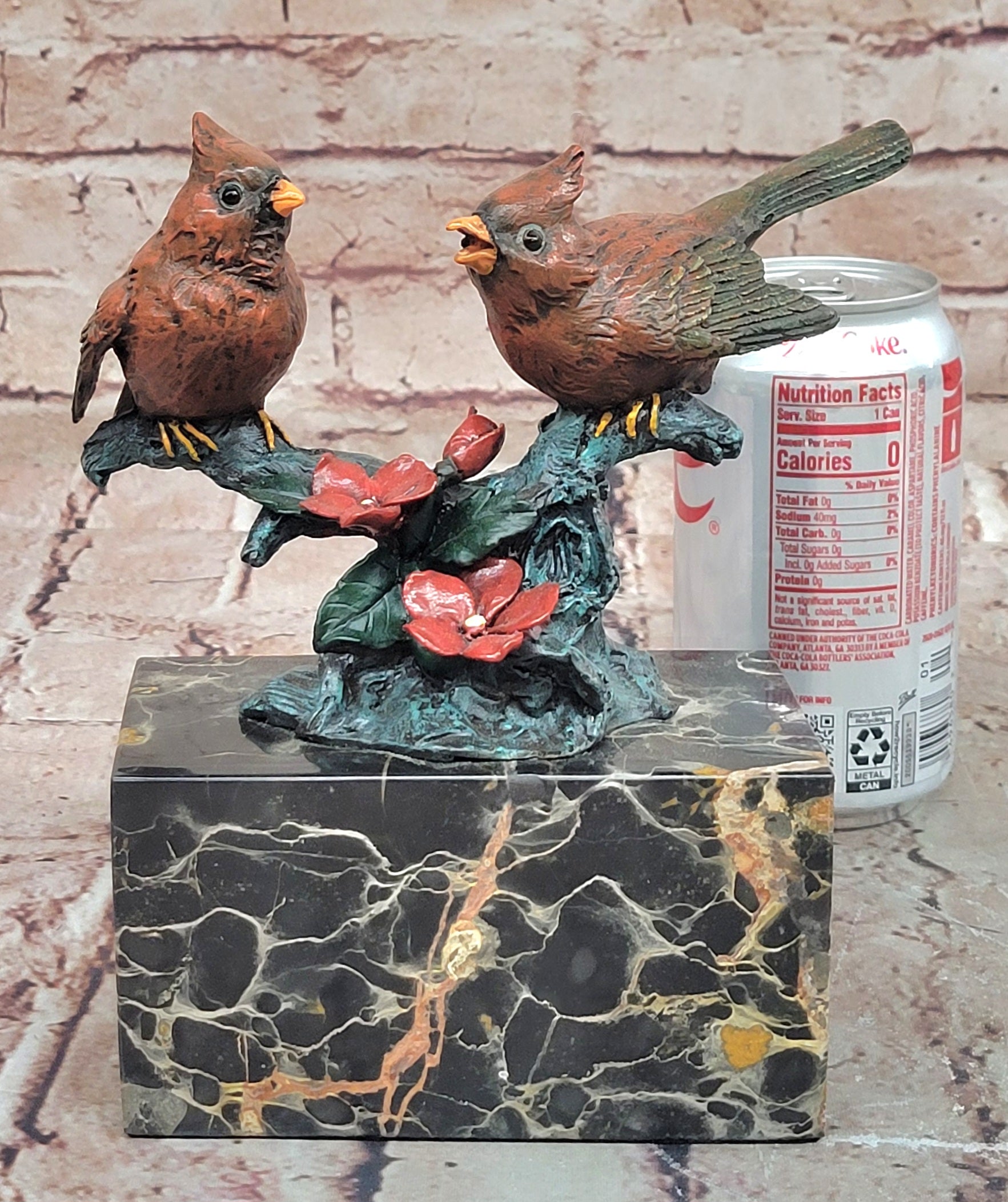 Museum Quality Milo Bronze Love Birds Sculpture Cold Painted Finish