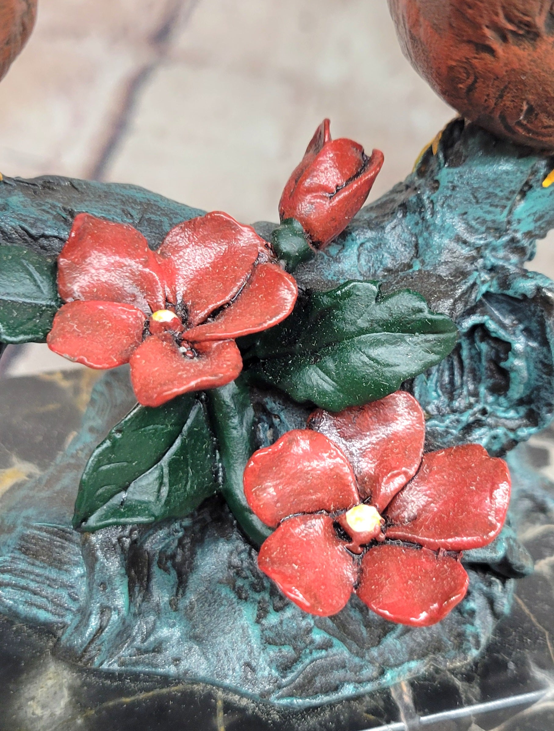 Museum Quality Milo Bronze Love Birds Sculpture Cold Painted Finish