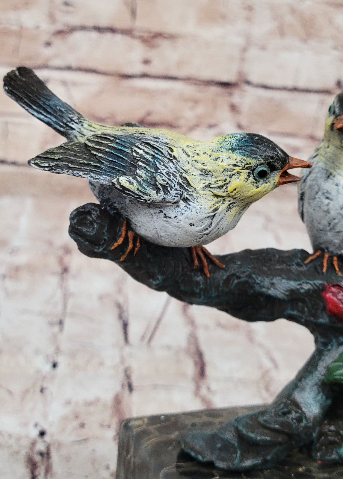 Art Deco Finch Finches Bronze Sculpture Multi Color Patina Bronze Sculpture Sale