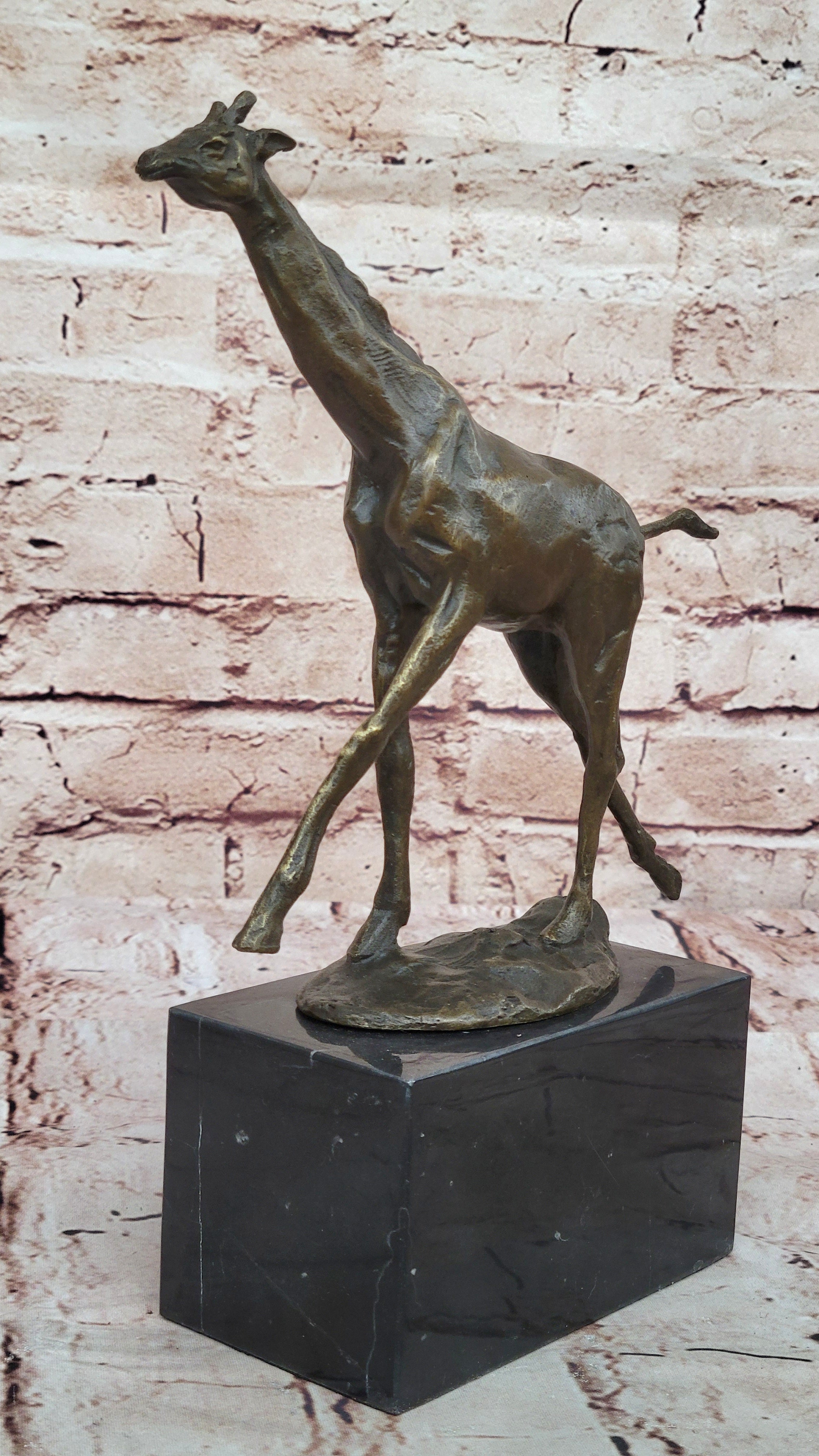 Handcrafted bronze sculpture SALE Animal Giraffe Tall Milo Signed Original