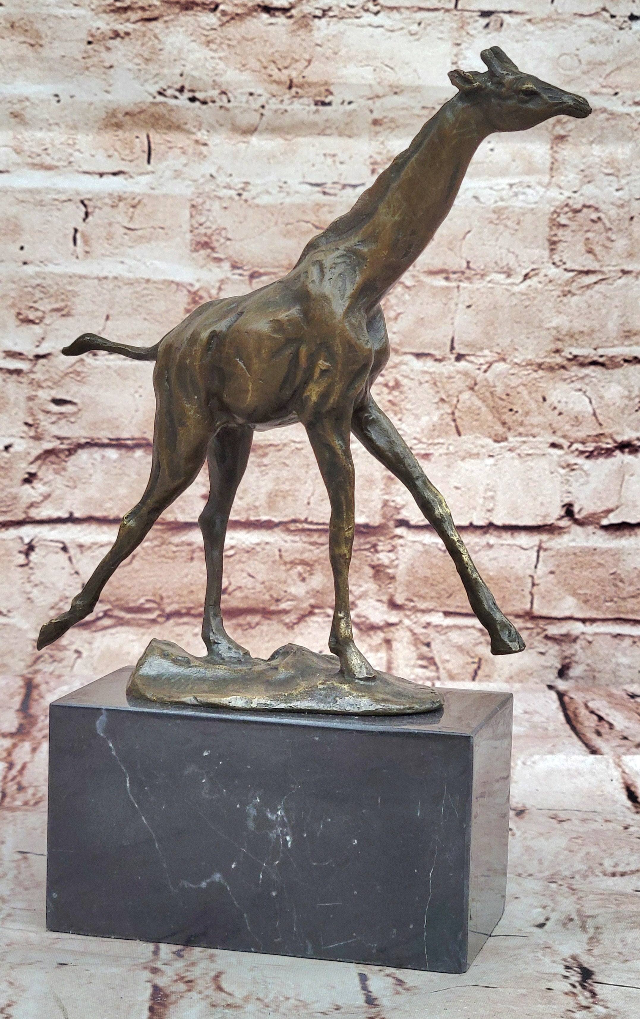 Handcrafted bronze sculpture SALE Animal Giraffe Tall Milo Signed Original