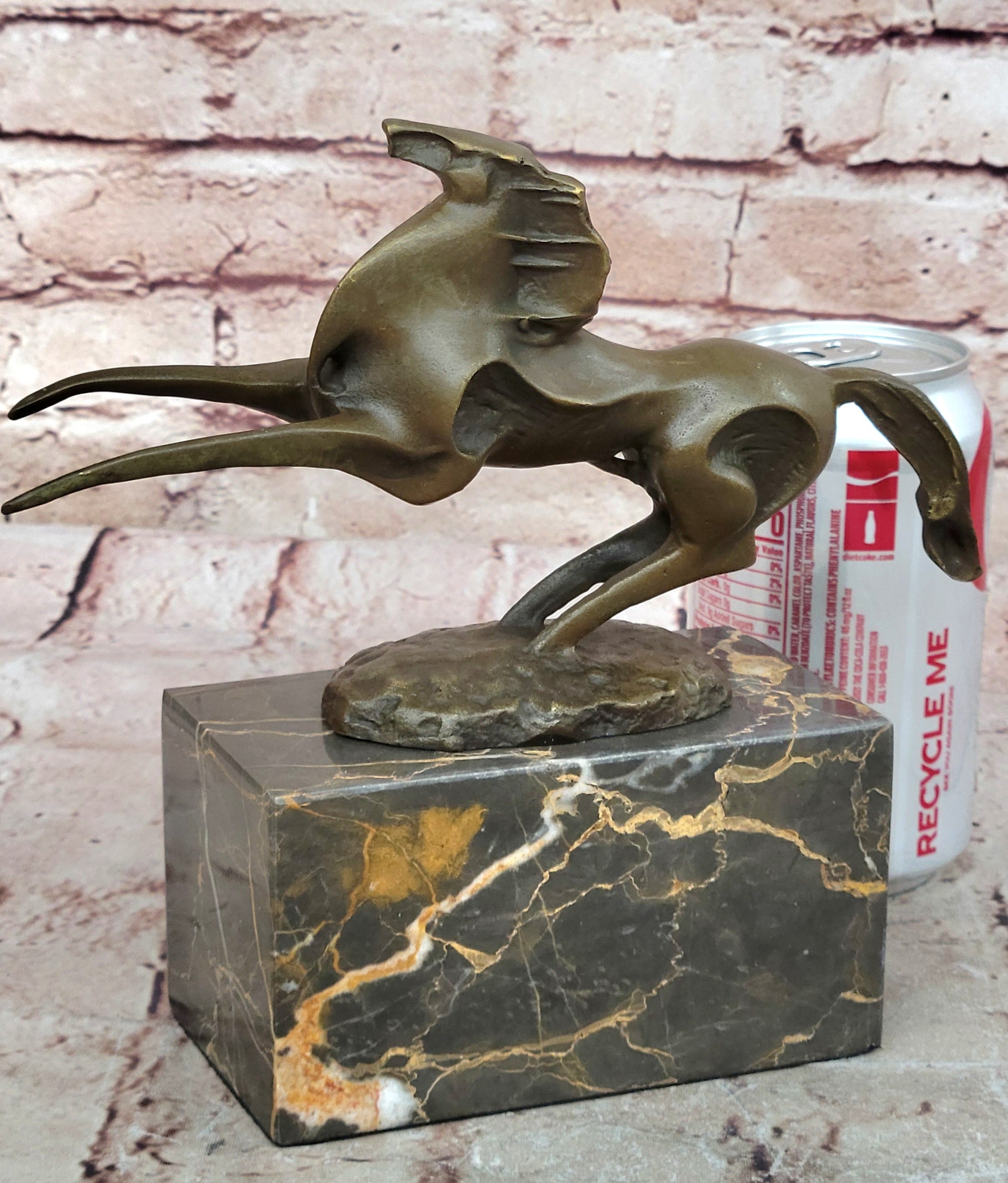 Signed Abstract Modern Art Horse Stallion Bronze Sculpture Decor Hot Cast Figure