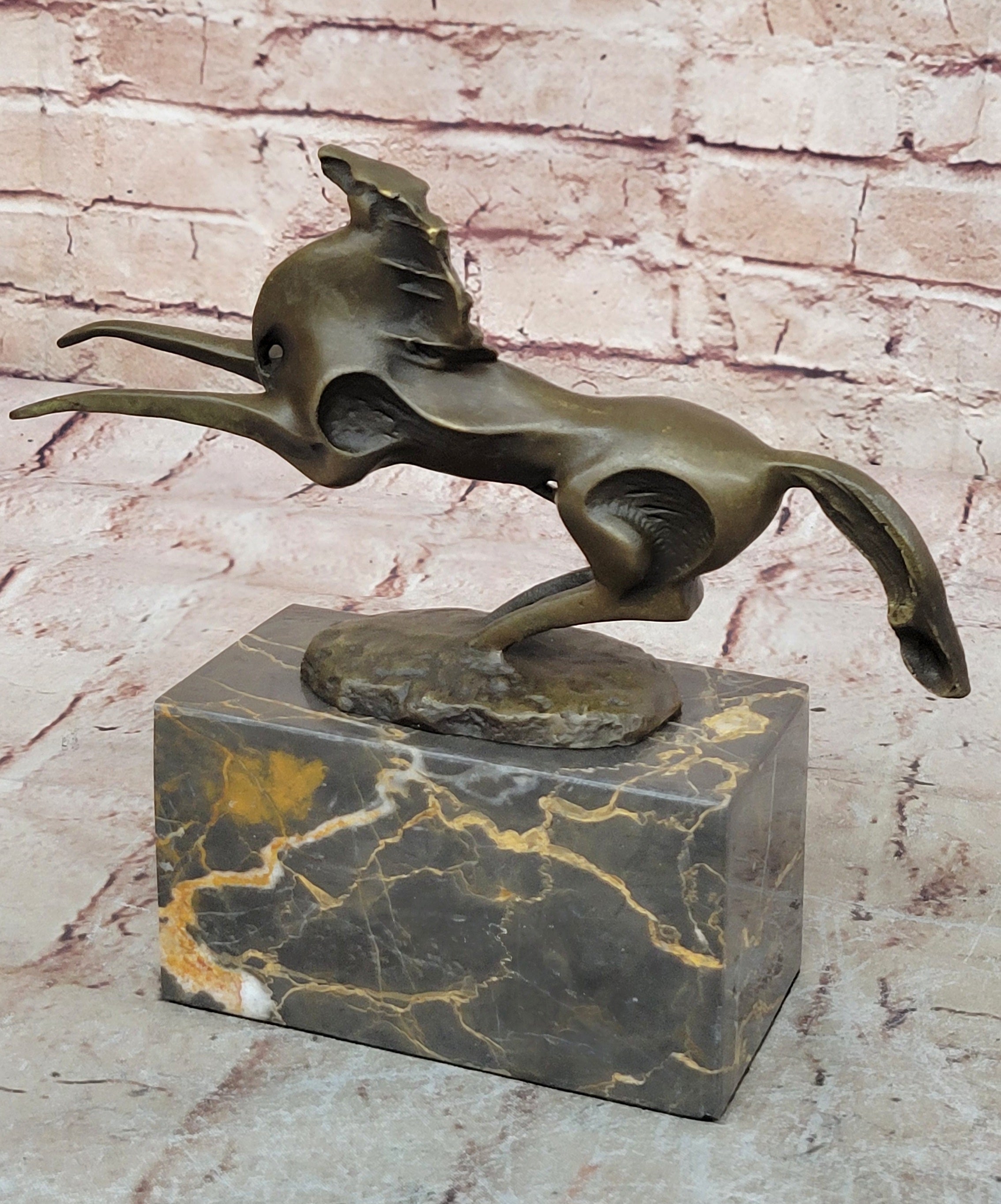 Signed Abstract Modern Art Horse Stallion Bronze Sculpture Decor Hot Cast Figure