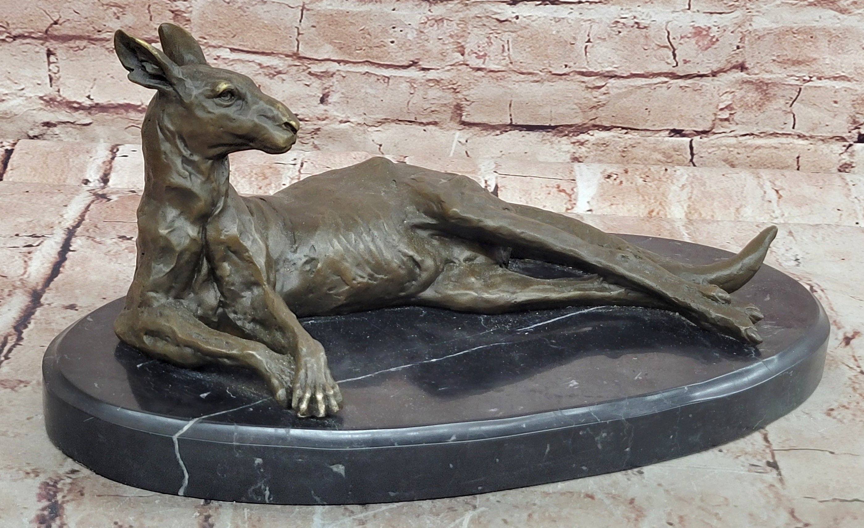 Premium Bronze Kangaroo Statue Signed Cesaro Modern Wildlife Artwork