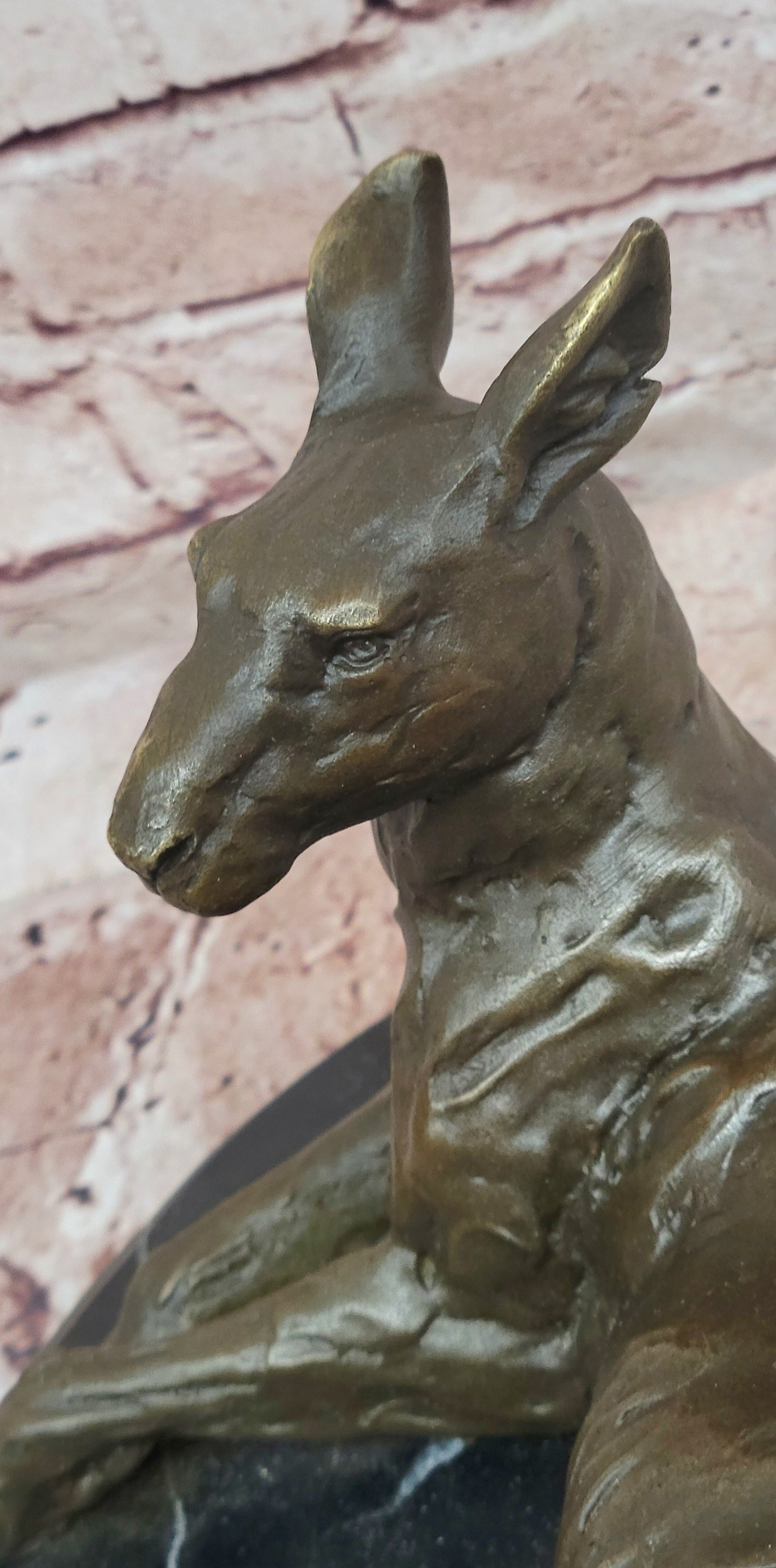Premium Bronze Kangaroo Statue Signed Cesaro Modern Wildlife Artwork