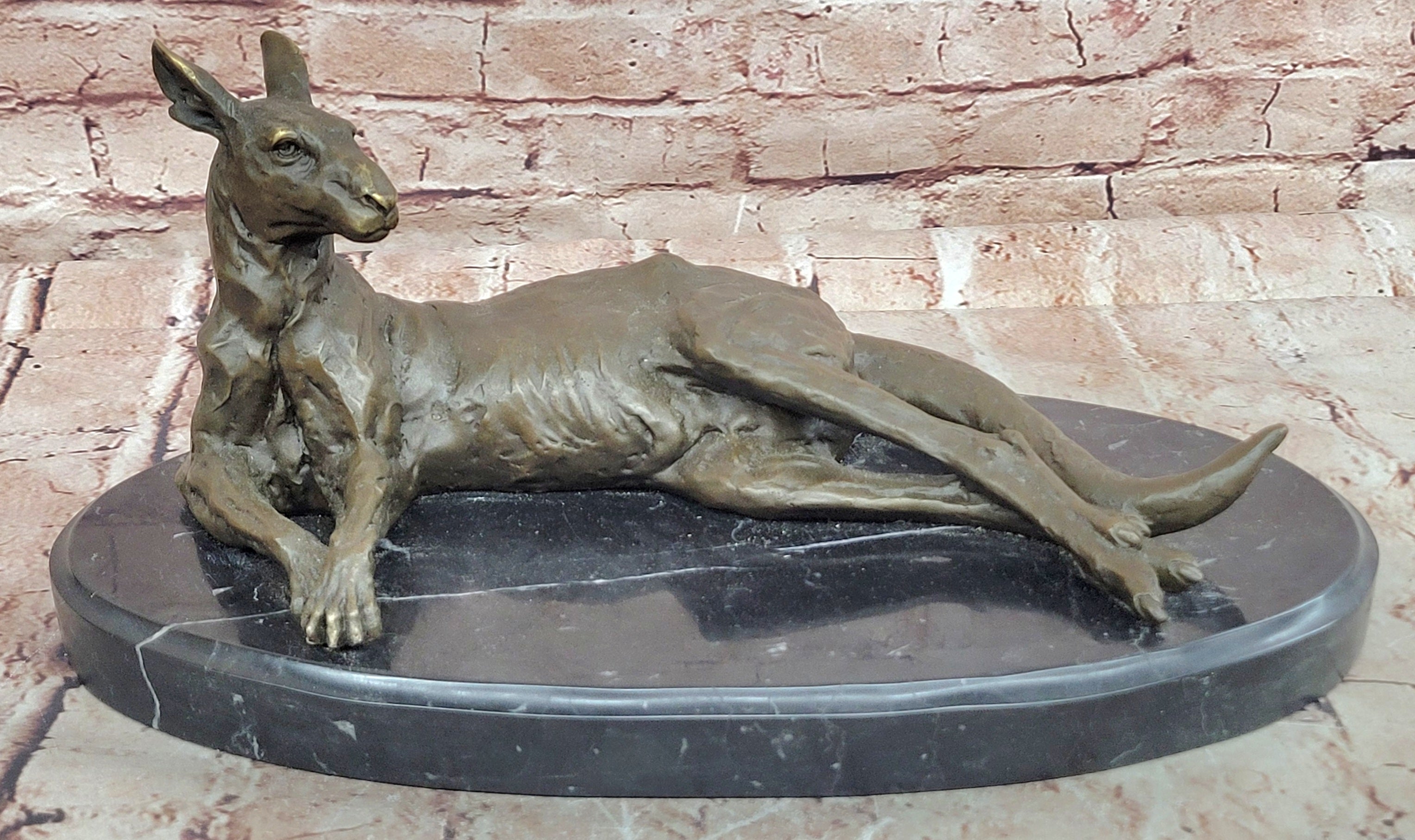 Premium Bronze Kangaroo Statue Signed Cesaro Modern Wildlife Artwork