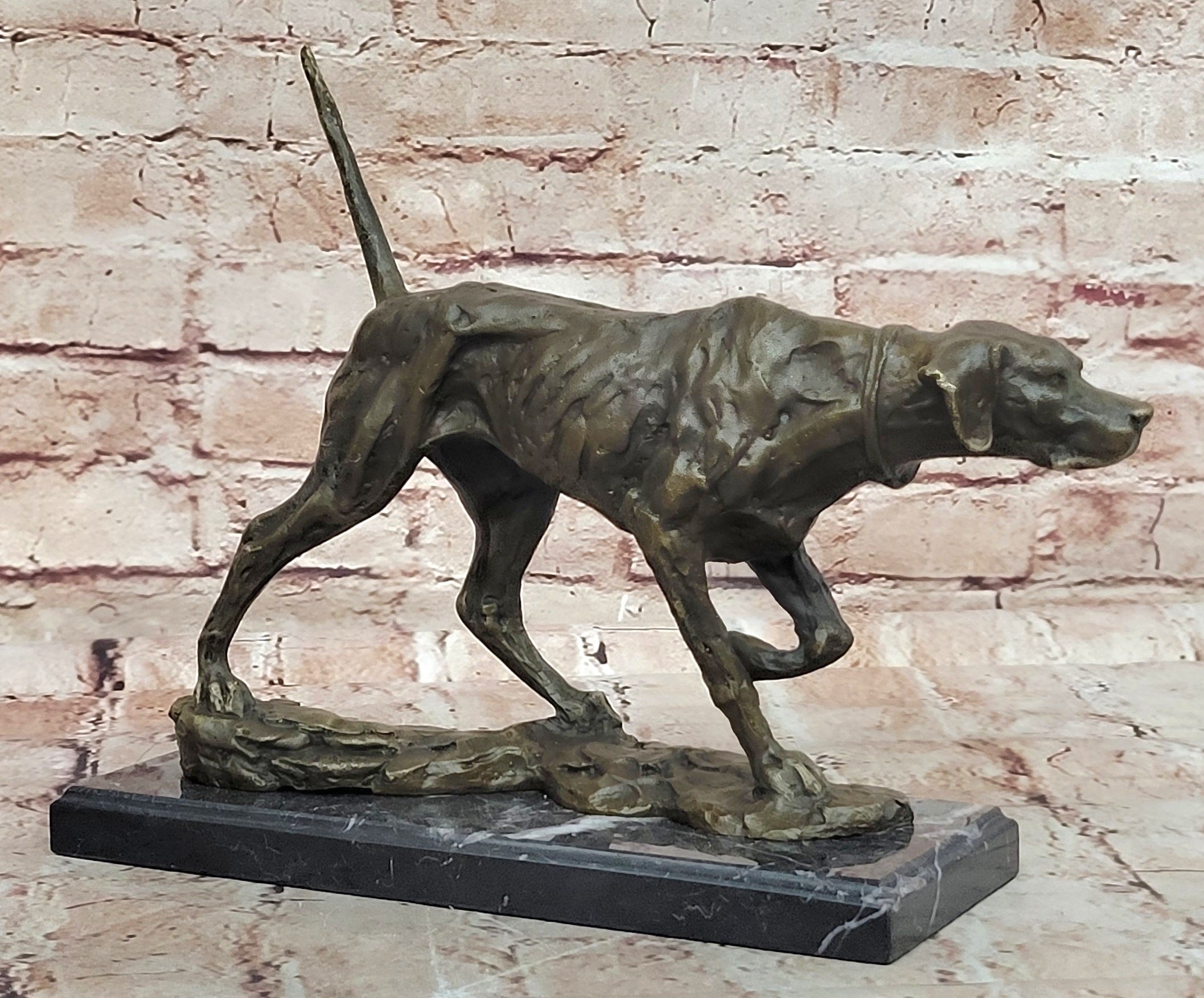 Collectible Spanish BRONZED ENGLISH FOX HOUND DOG Large Statue Sculpture - NEW