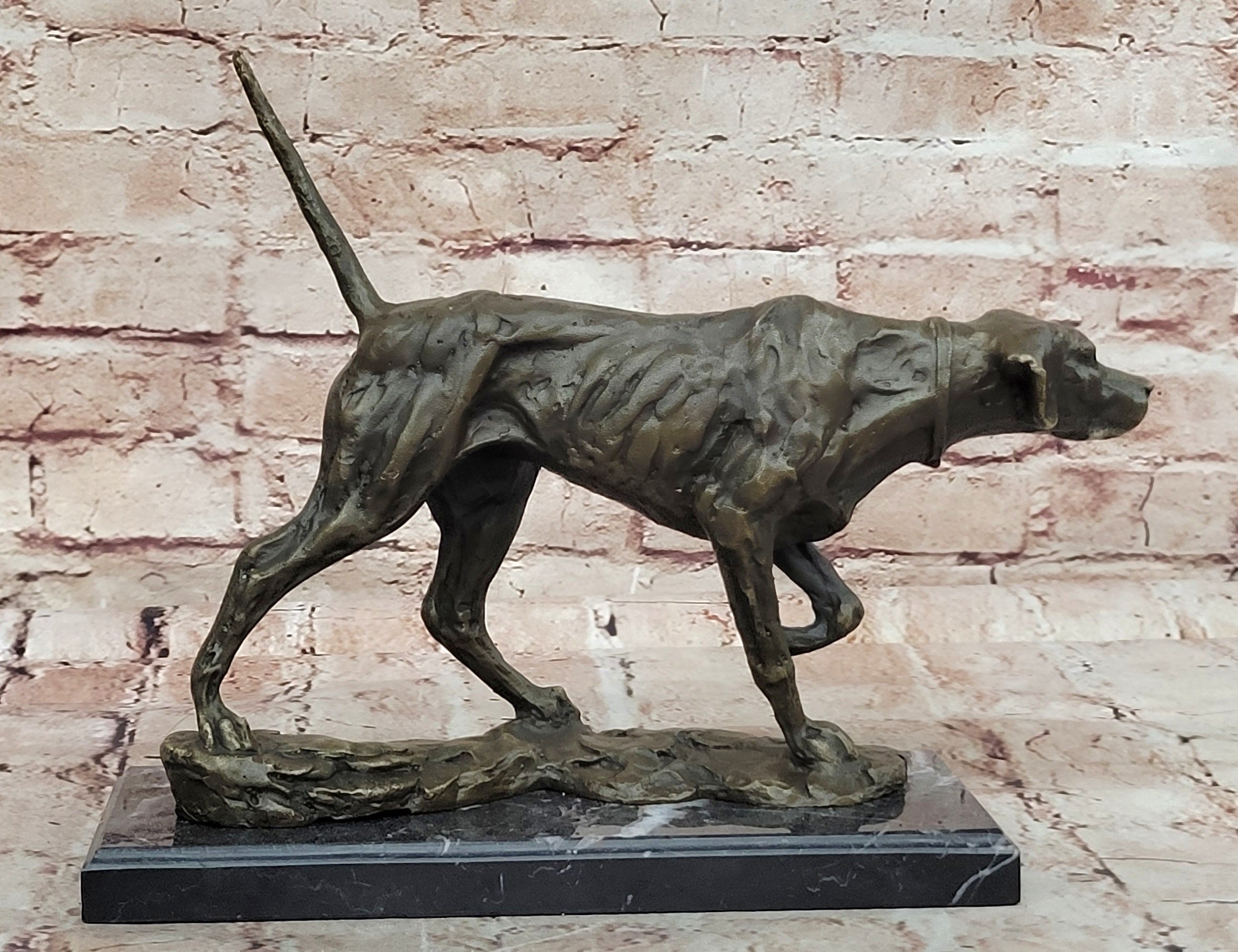 Collectible Spanish BRONZED ENGLISH FOX HOUND DOG Large Statue Sculpture - NEW