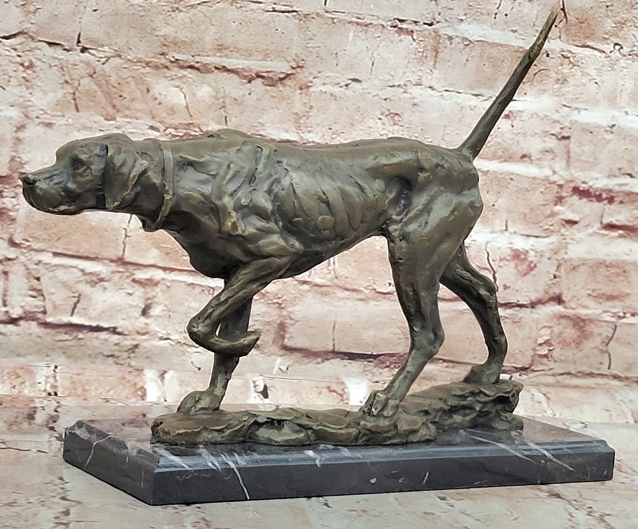 Collectible Spanish BRONZED ENGLISH FOX HOUND DOG Large Statue Sculpture - NEW