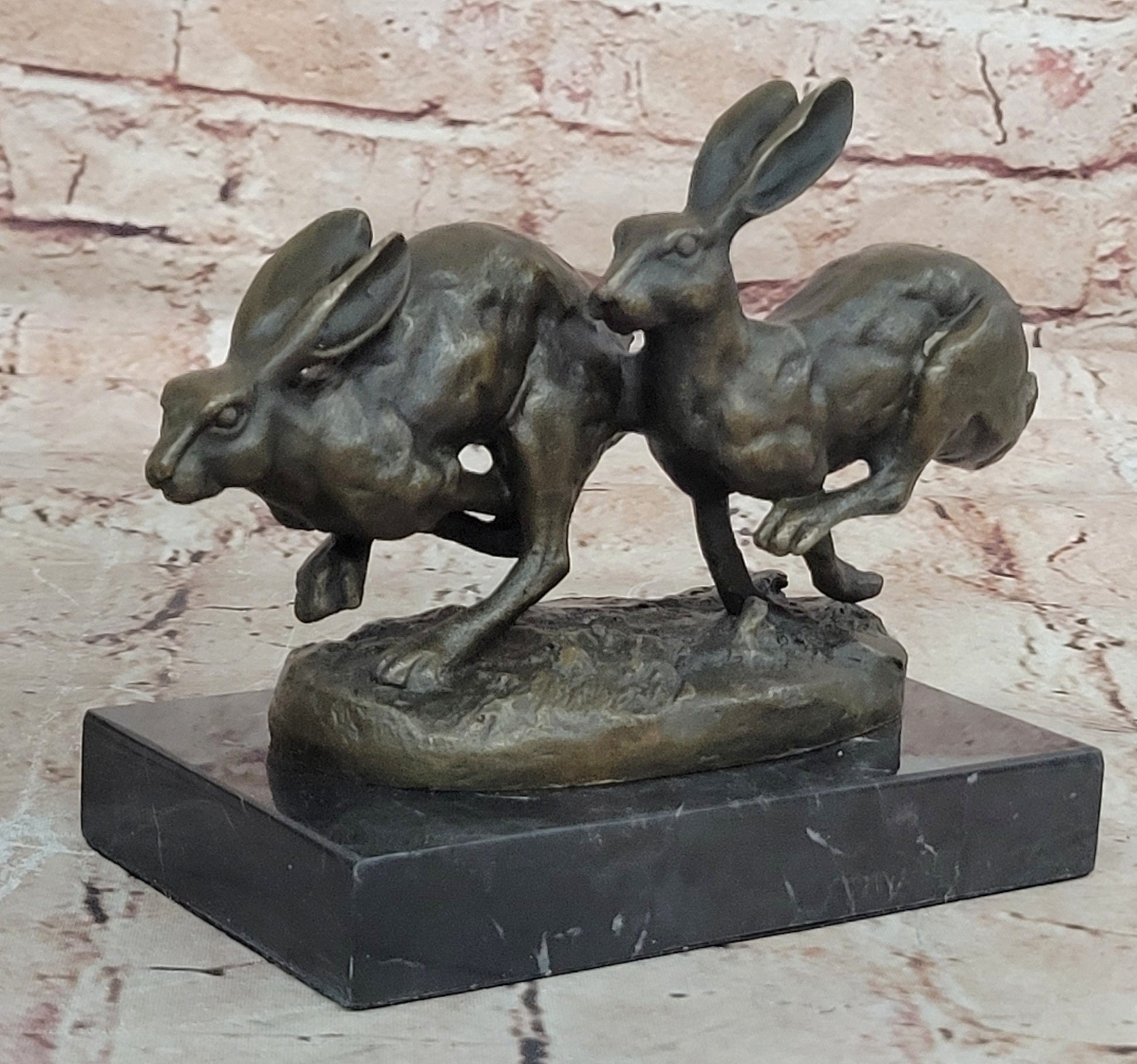 Vienna Bronze Museum Quality Bunny Rabbits Bronze Sculpture Statue Gift Figurine