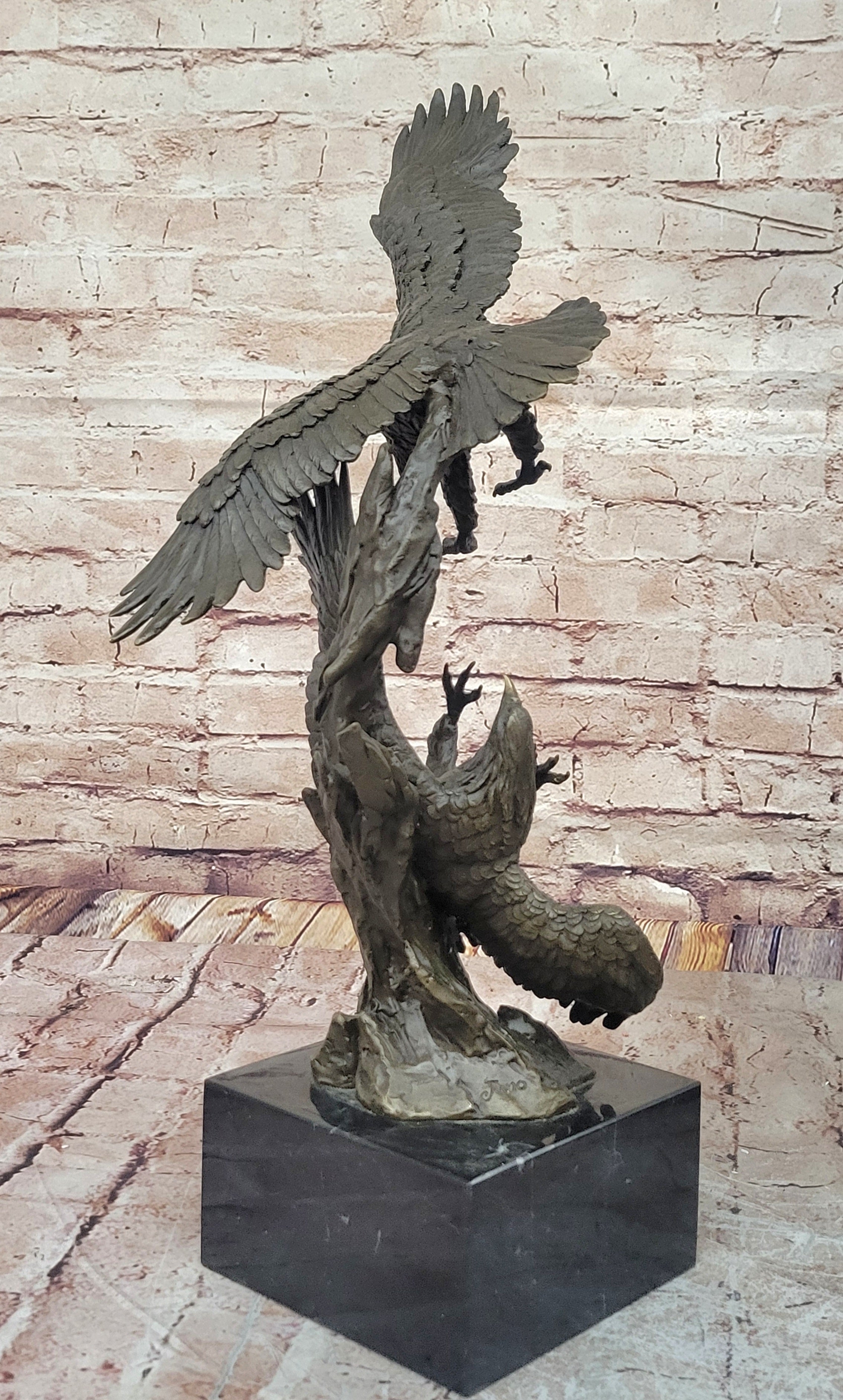 Hot Cast Detailed Classic Two Birds Eagle Bronze Museum Quality Artwork Sculpture