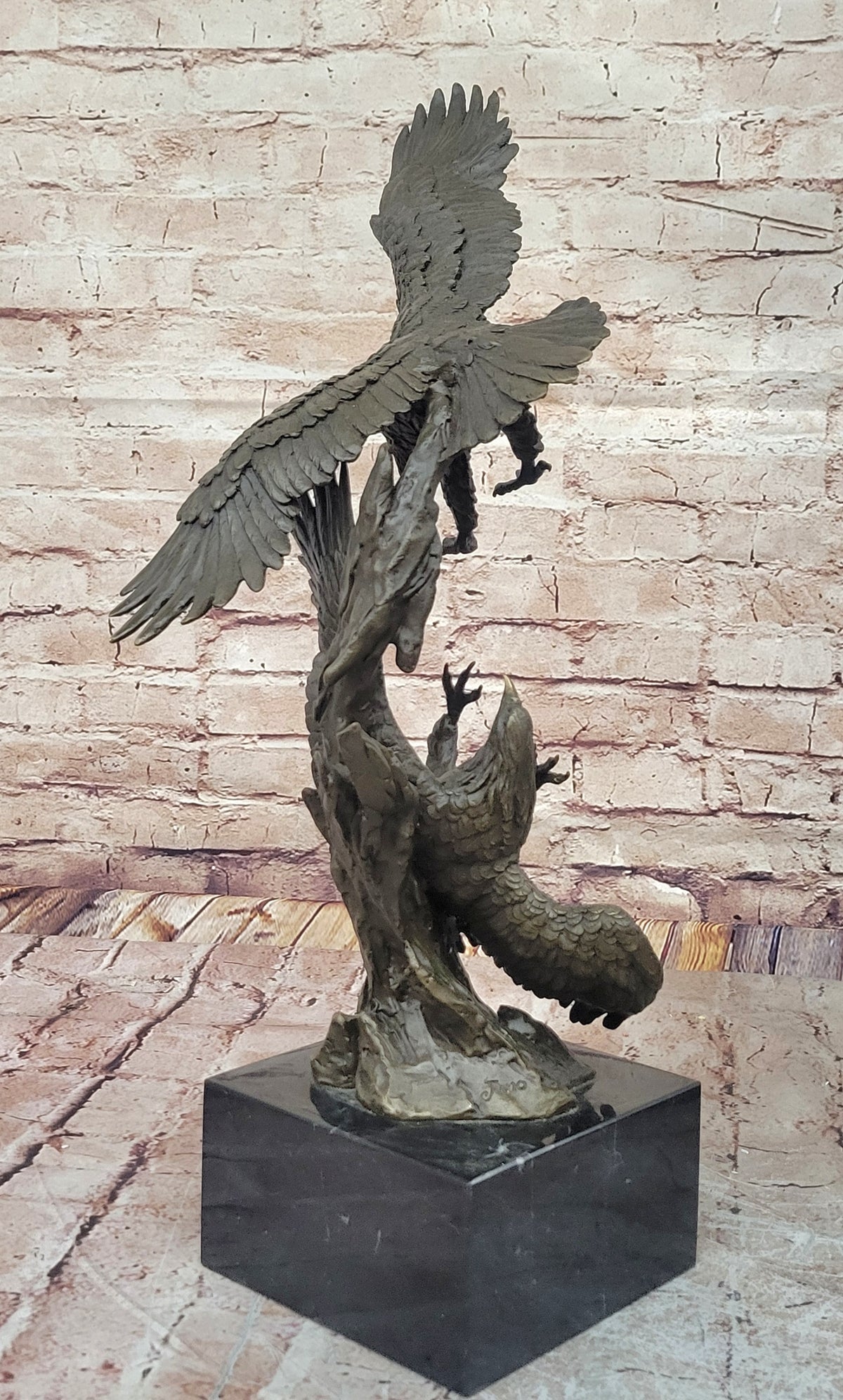 Hot Cast Detailed Classic Two Birds Eagle Bronze Museum Quality Artwork Sculpture