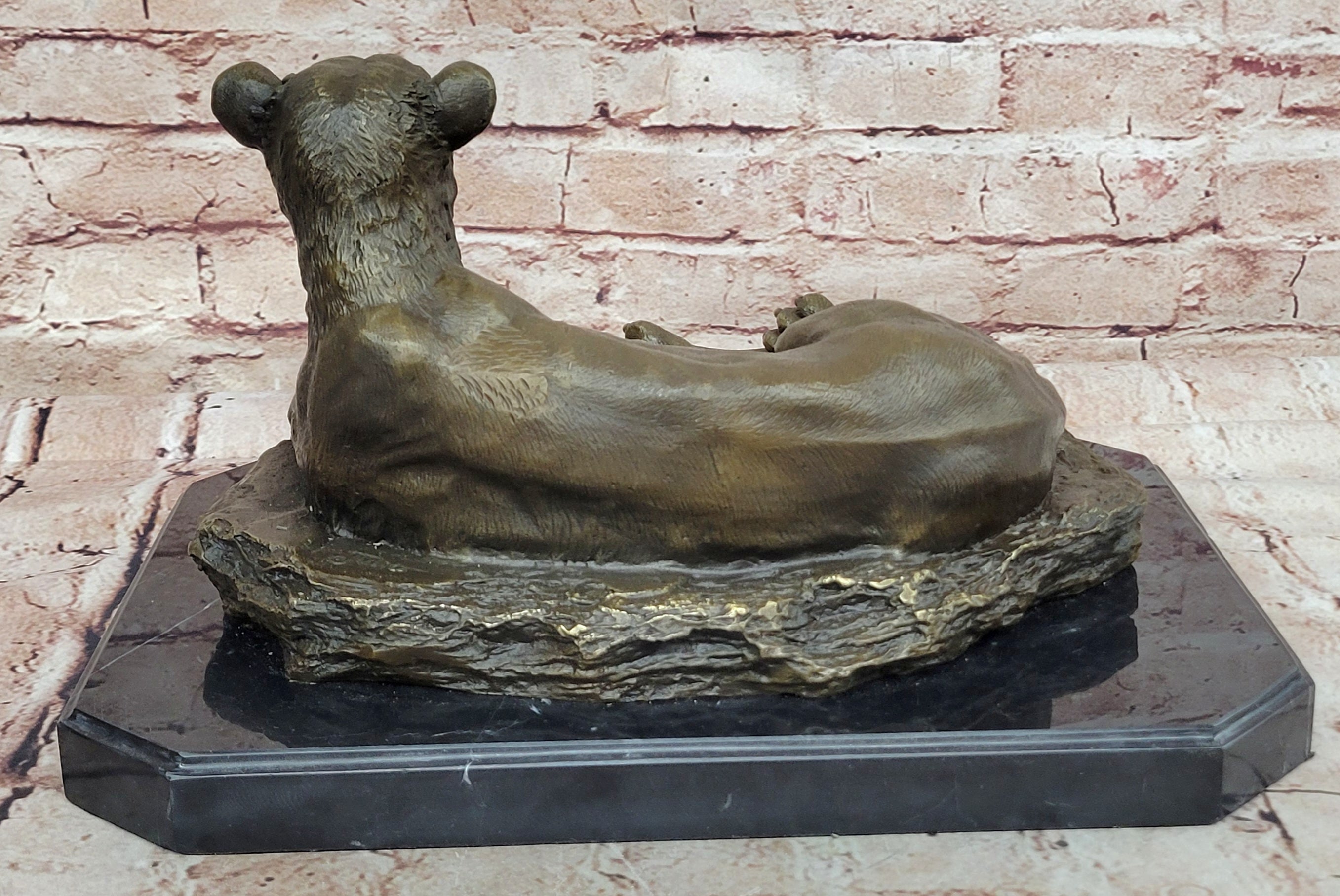 Handcrafted bronze sculpture SALE Lion Wildlife African Female Large Deco Art *