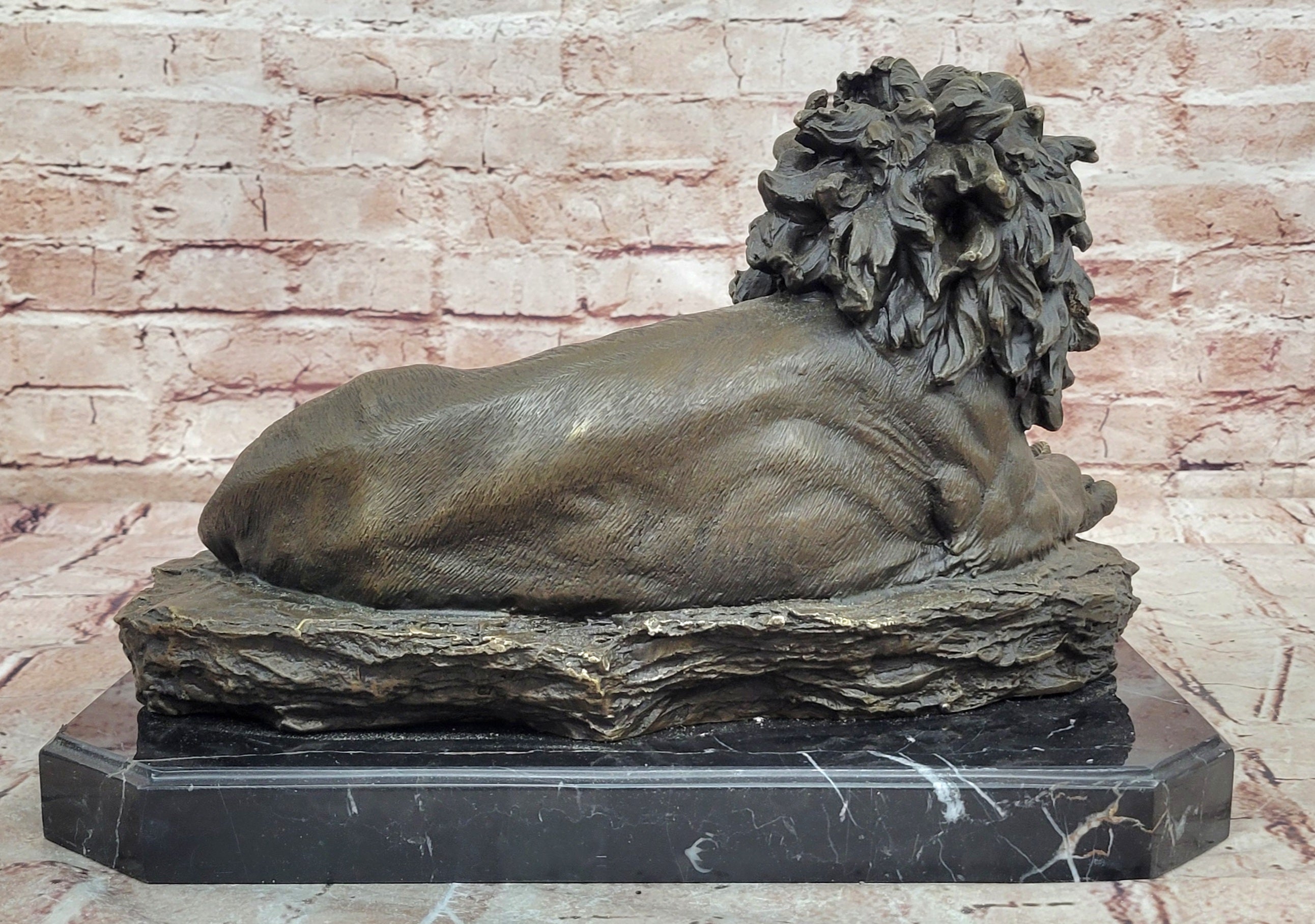 Majestic Bronze Roaring Lion Statue Signed Juno Luxury Wildlife Decor Collectible