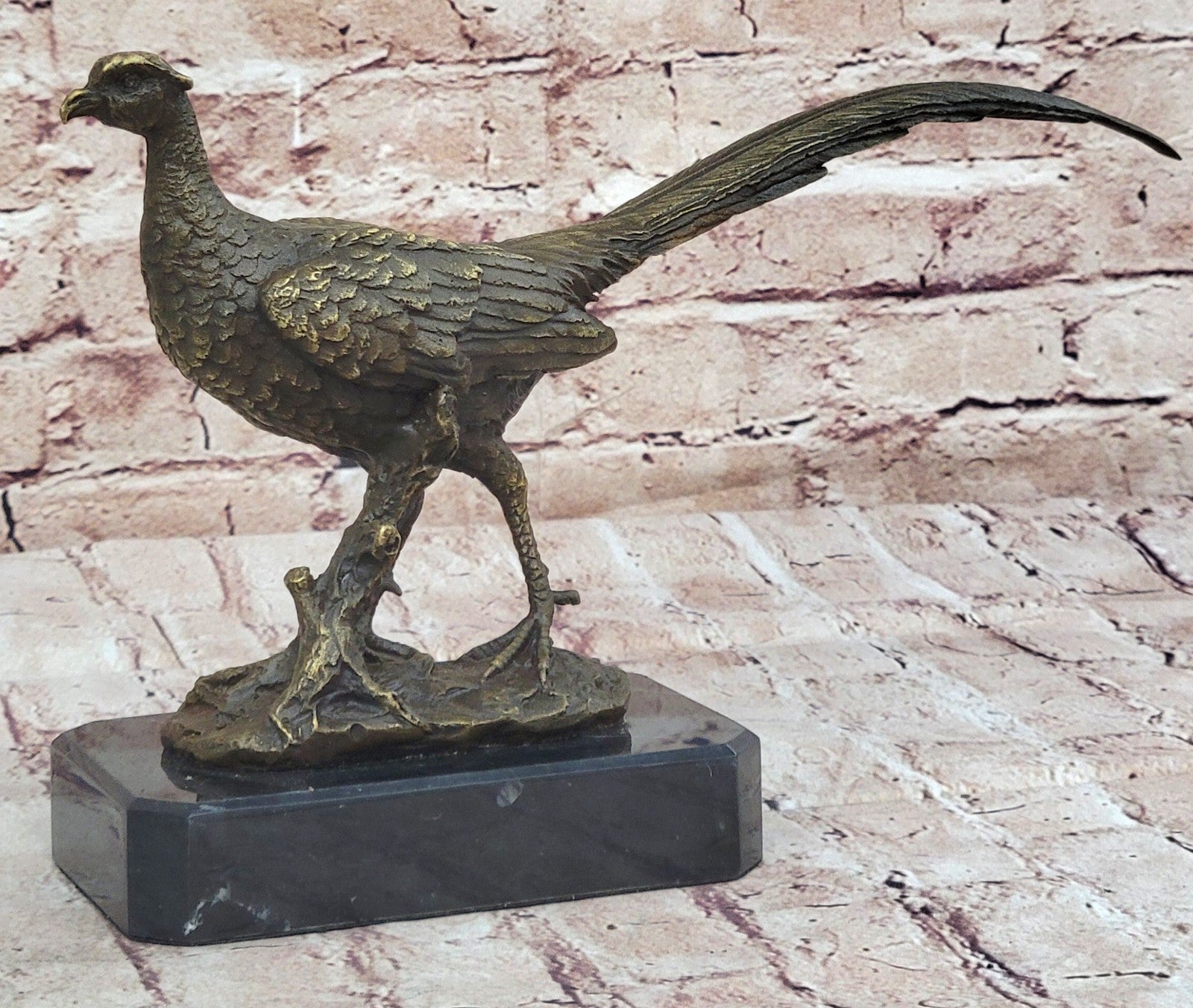 Impressive Large 12.5" Vintage Austrian Cold Painted Bronze Pheasant Bird Vienna