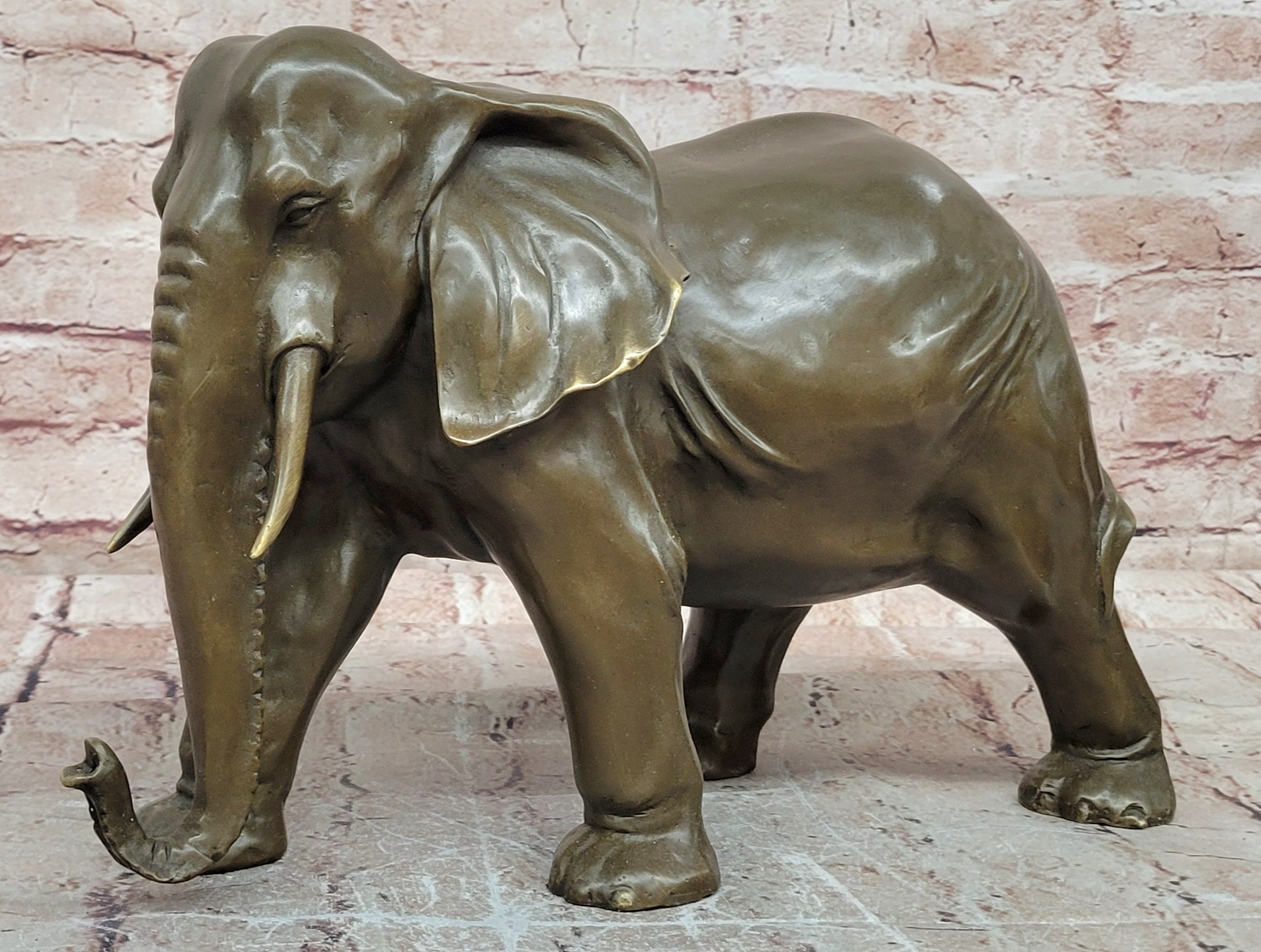 Handcrafted Signed Bronze Elephant Masterwork Executive Gallery Display