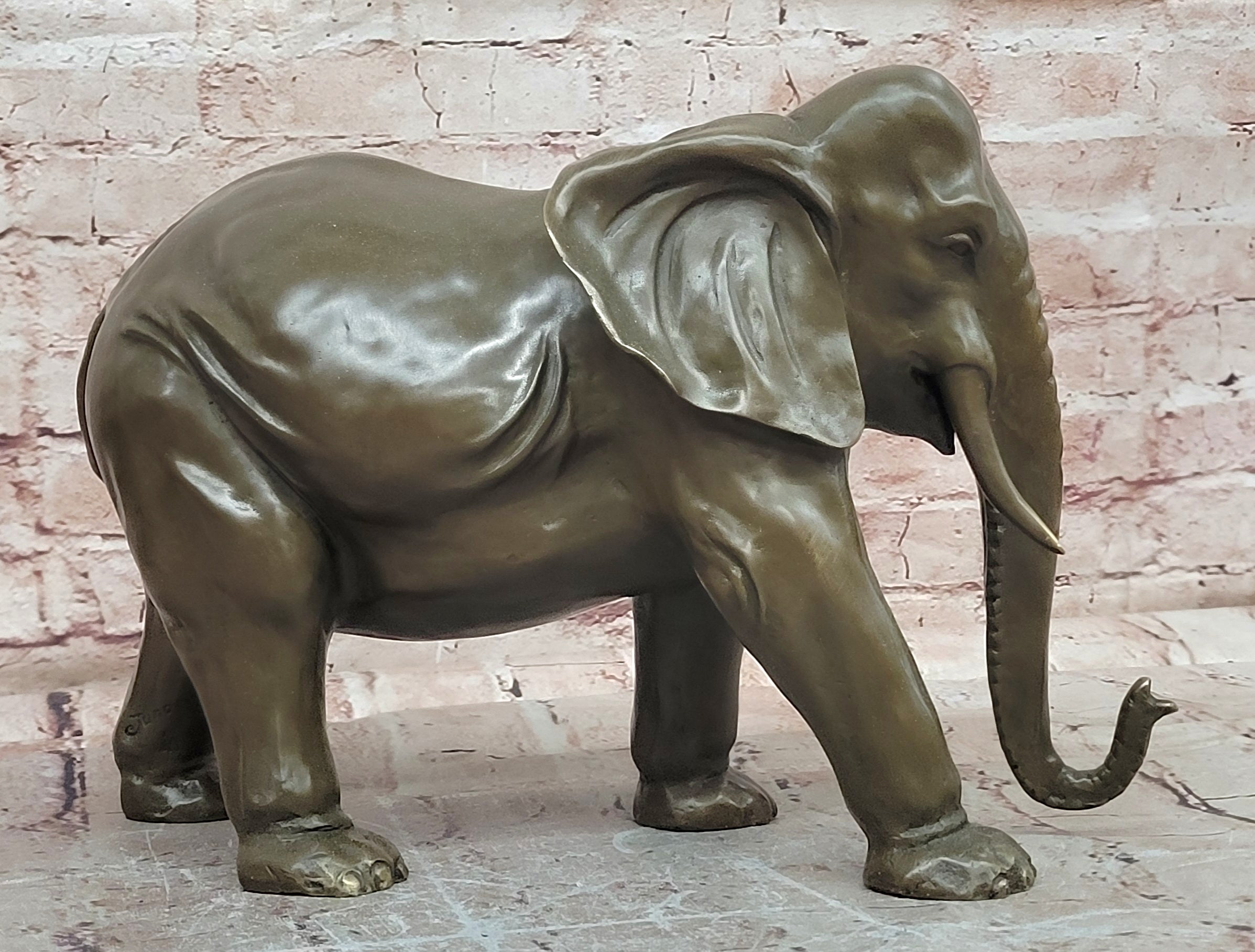 Handcrafted Signed Bronze Elephant Masterwork Executive Gallery Display