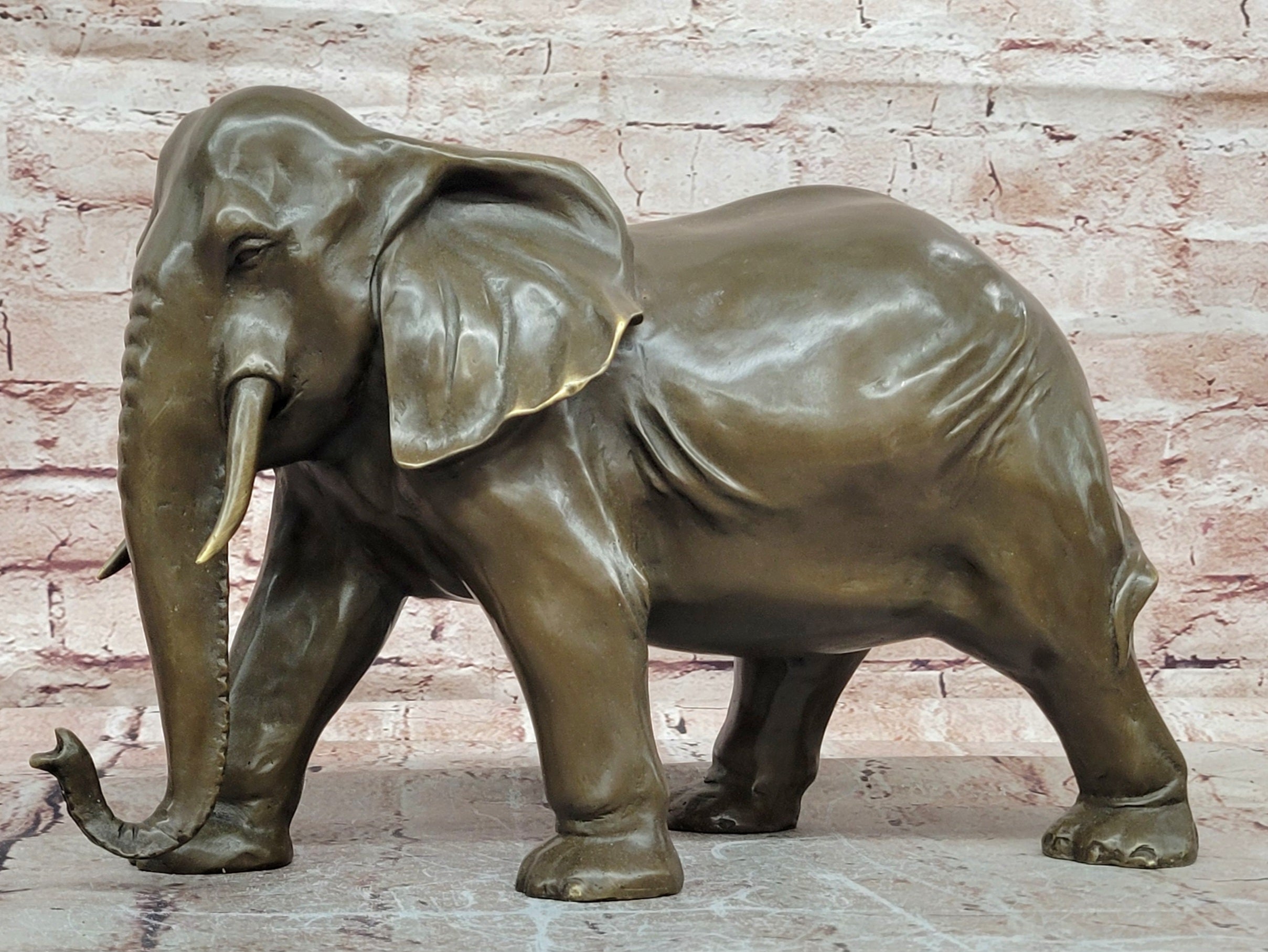 Handcrafted Signed Bronze Elephant Masterwork Executive Gallery Display