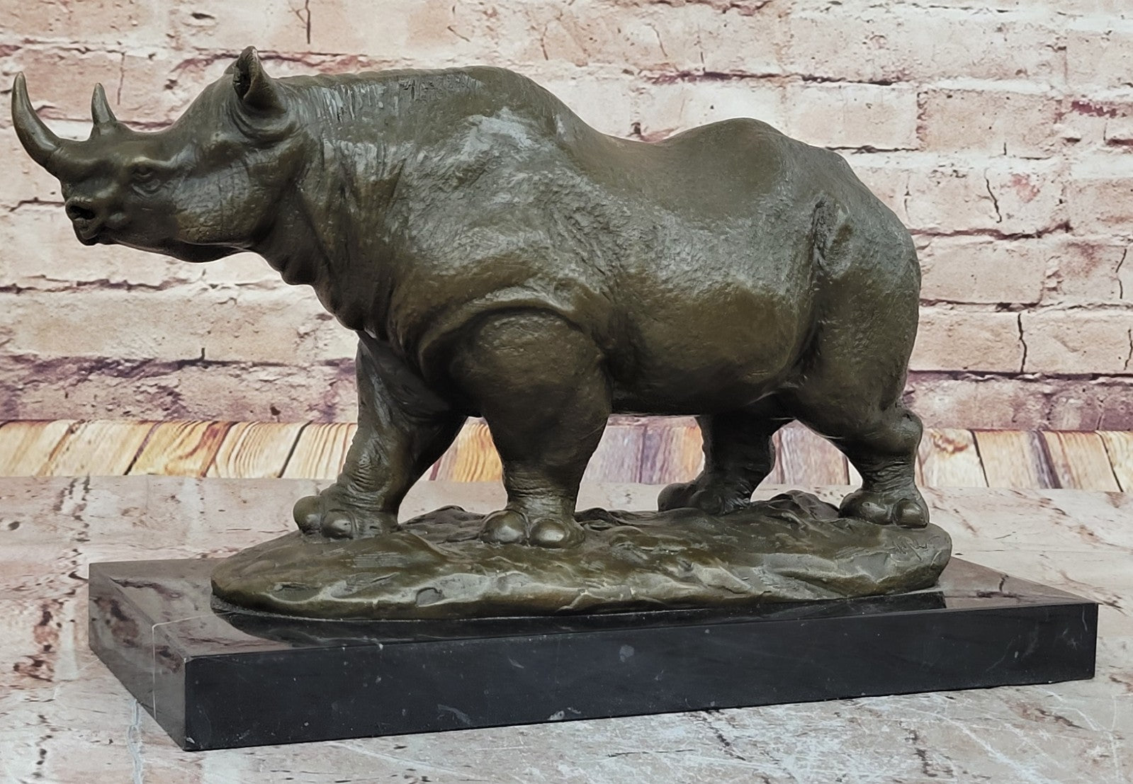 EPTILES BULL OX RHINO RHINOCEROS HORN Art Bronze Sculpture Statue Figurine Deal