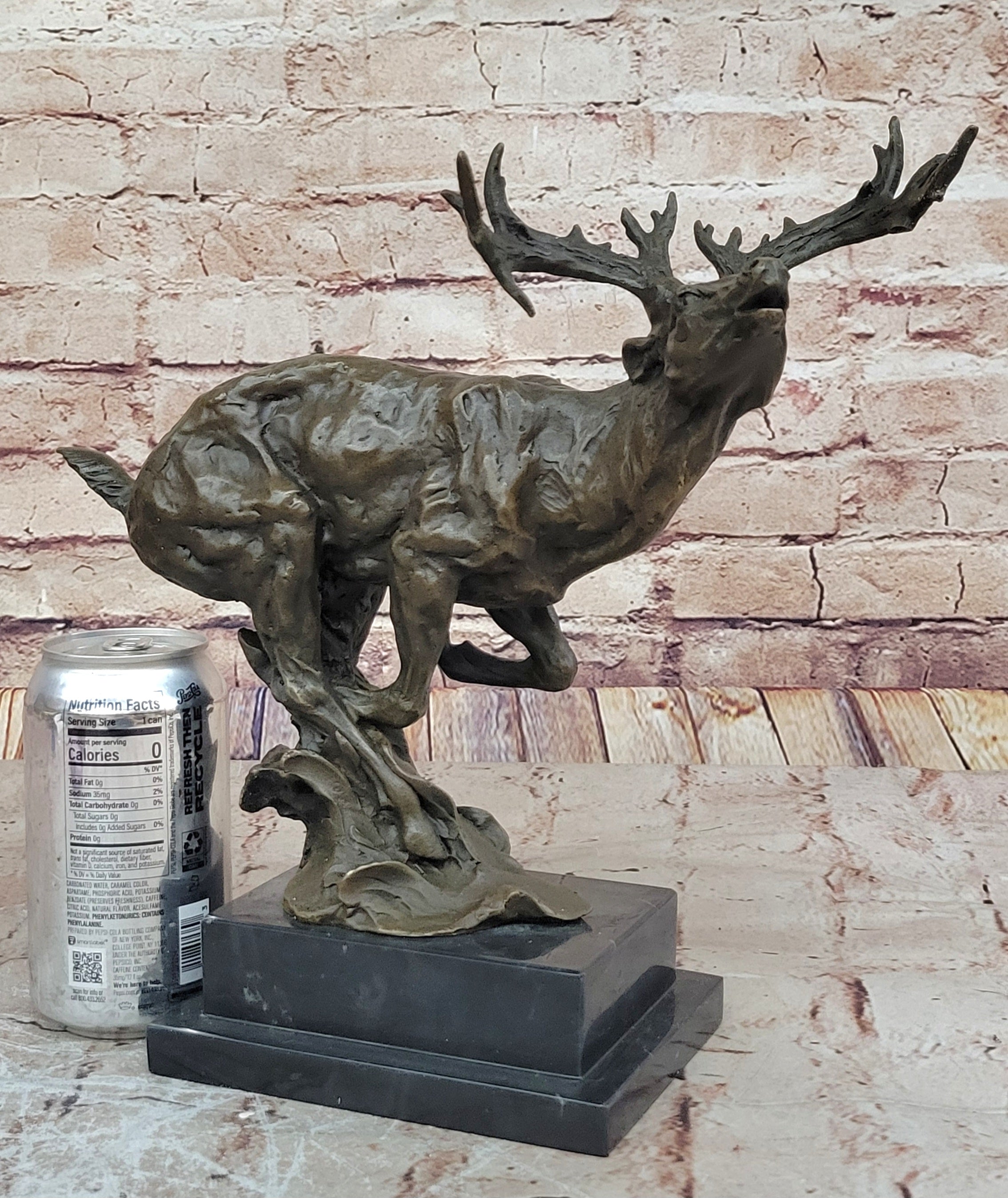 Buck Deer Elk Stag Wildlife Art Cabin Lodge Sportsman Art Bronze Marble Statue