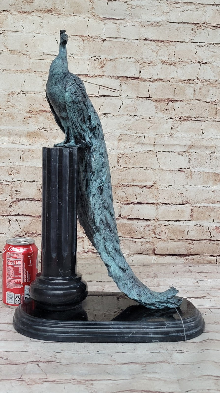 Art Deco Fine Detailed Handcrafted Peacock Bronze Sculpture Statue Figurine Sale