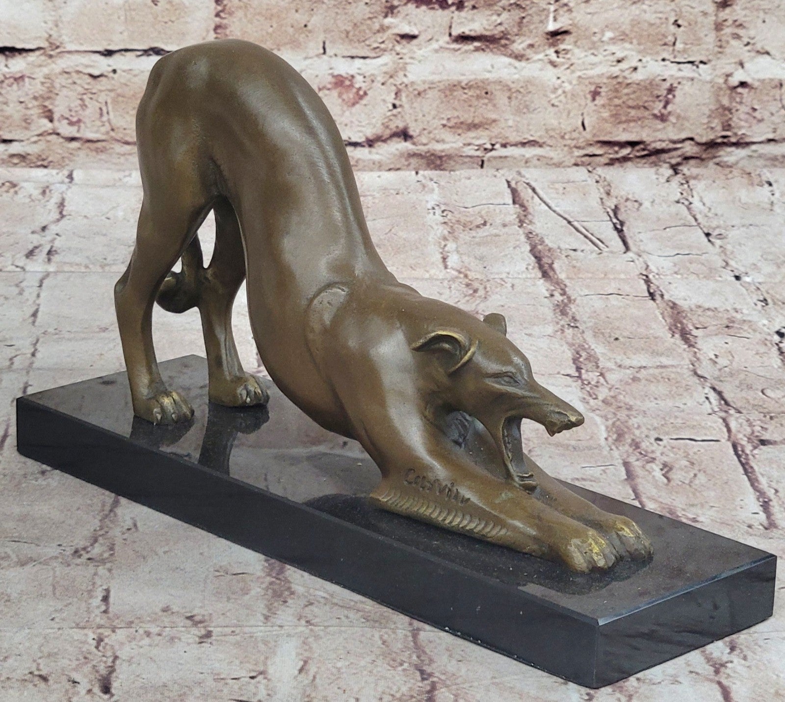 Greyhound Retired Rescued Adopted Racing Sighthound Bronze Marble Statue Gift