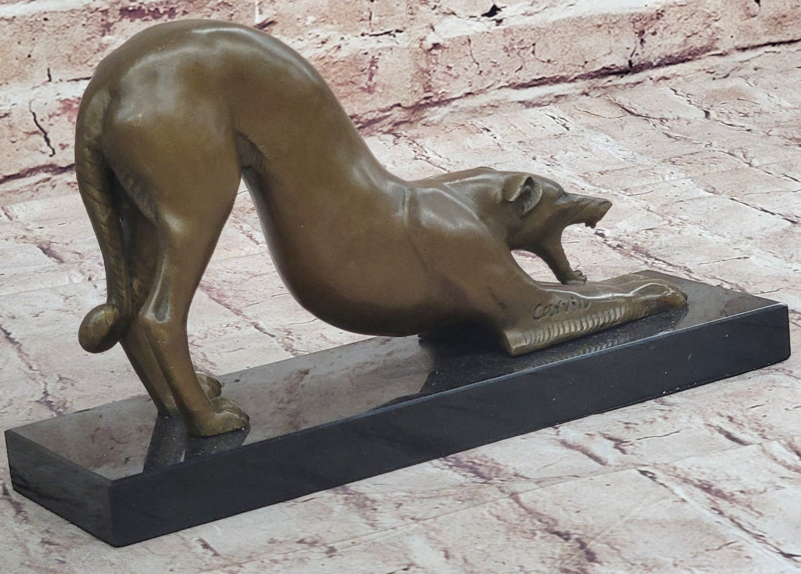 Greyhound Retired Rescued Adopted Racing Sighthound Bronze Marble Statue Gift