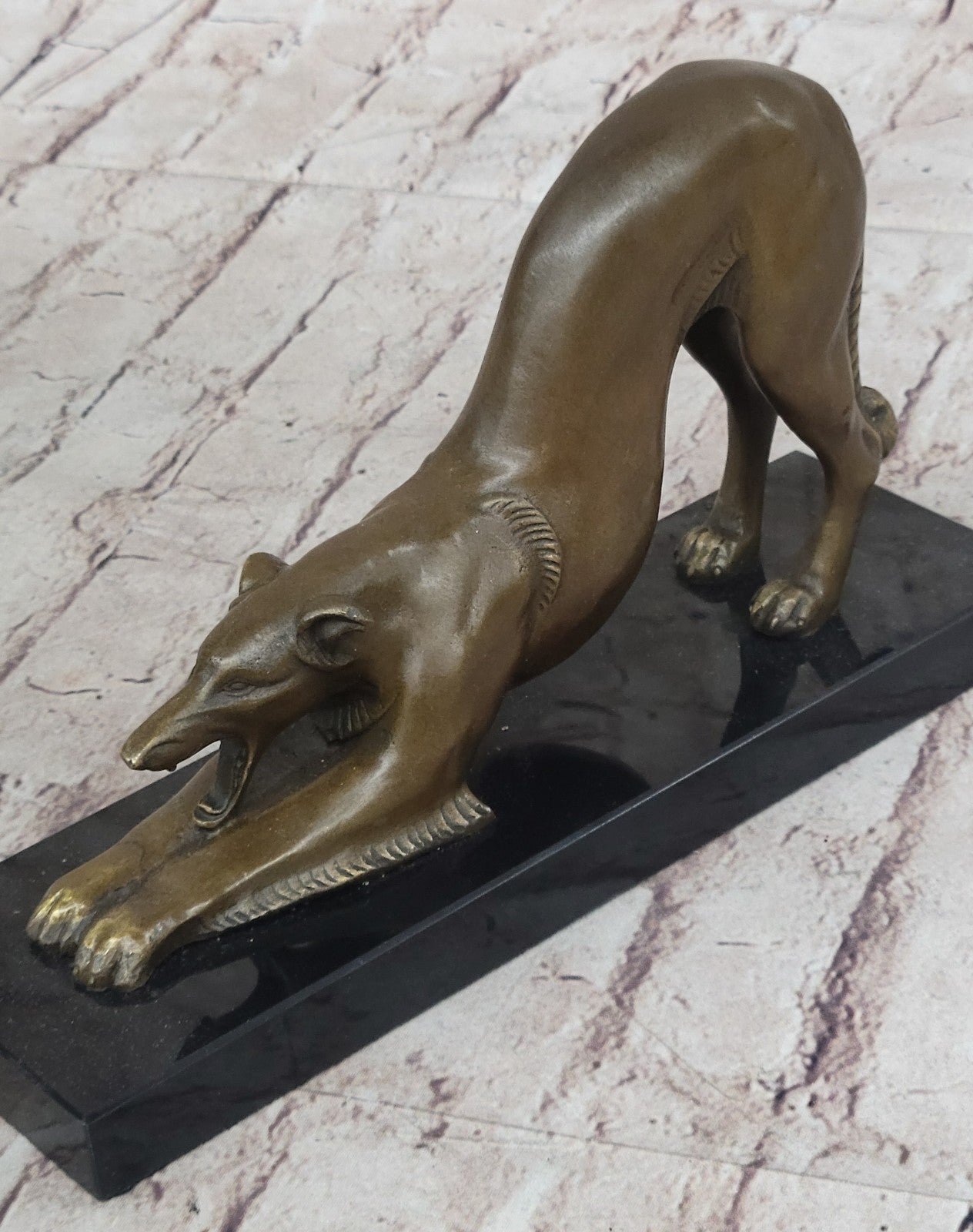 Greyhound Retired Rescued Adopted Racing Sighthound Bronze Marble Statue Gift