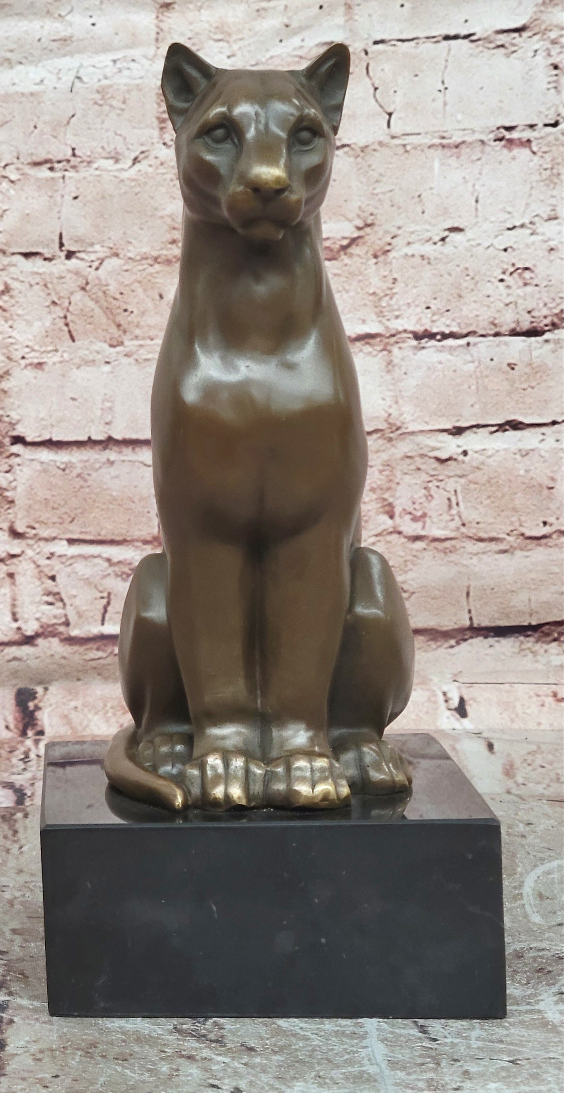 Bronze Sculpture by Cesaro Home Cabin Office Decoration Decor White Marble Base