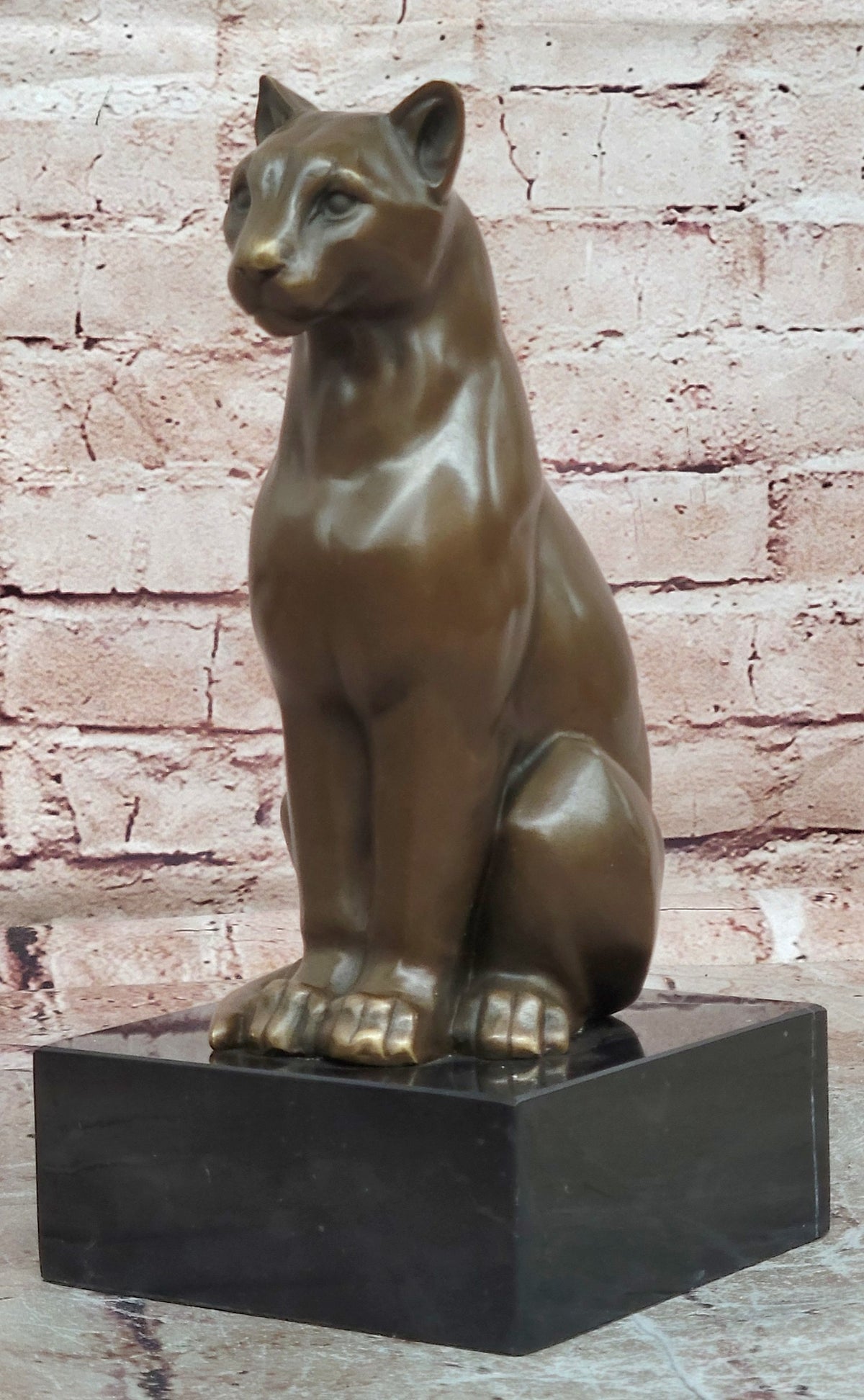 Bronze Sculpture by Cesaro Home Cabin Office Decoration Decor White Marble Base