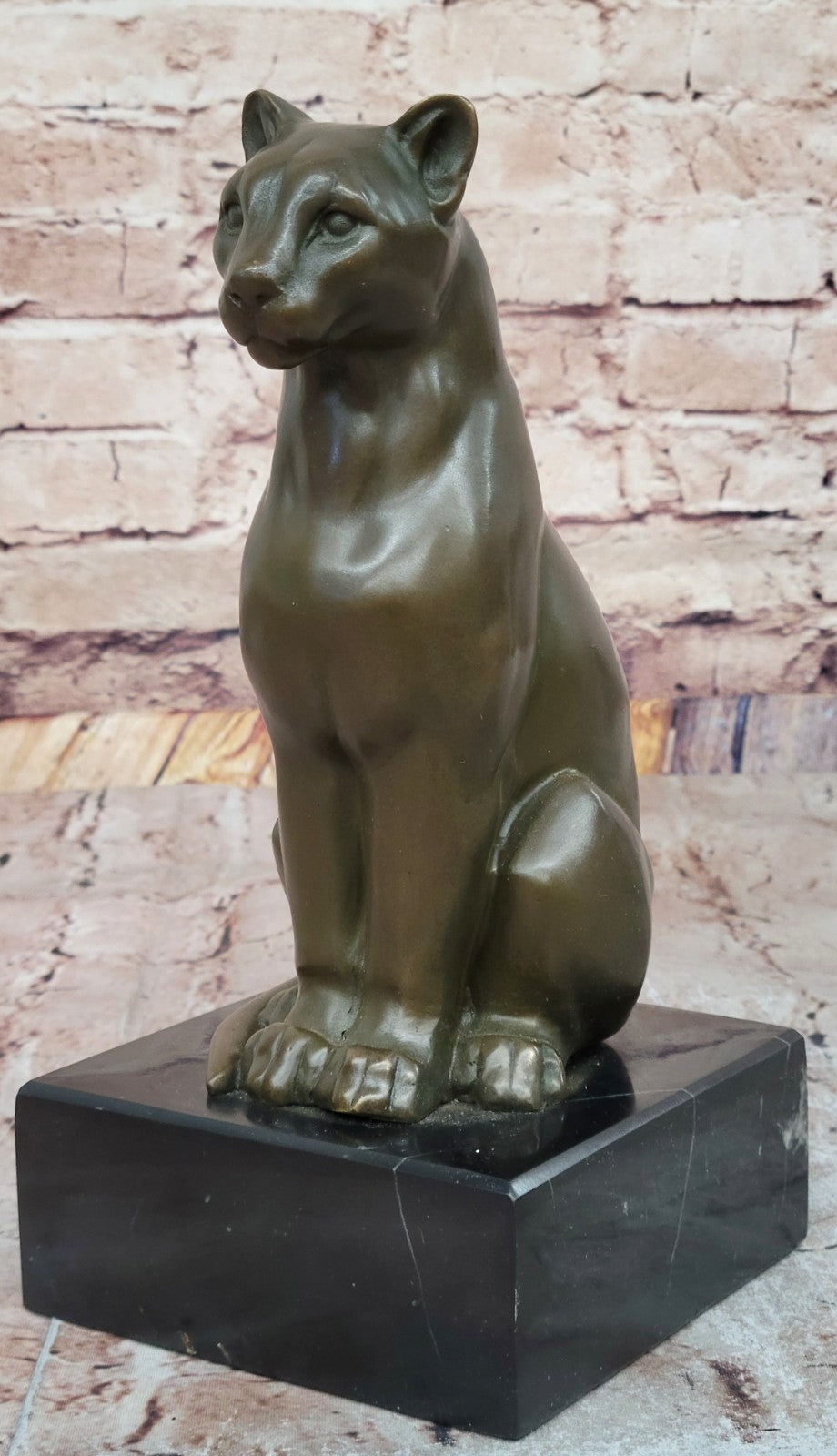 Bronze Sculpture by Cesaro Home Cabin Office Decoration Decor White Marble Base