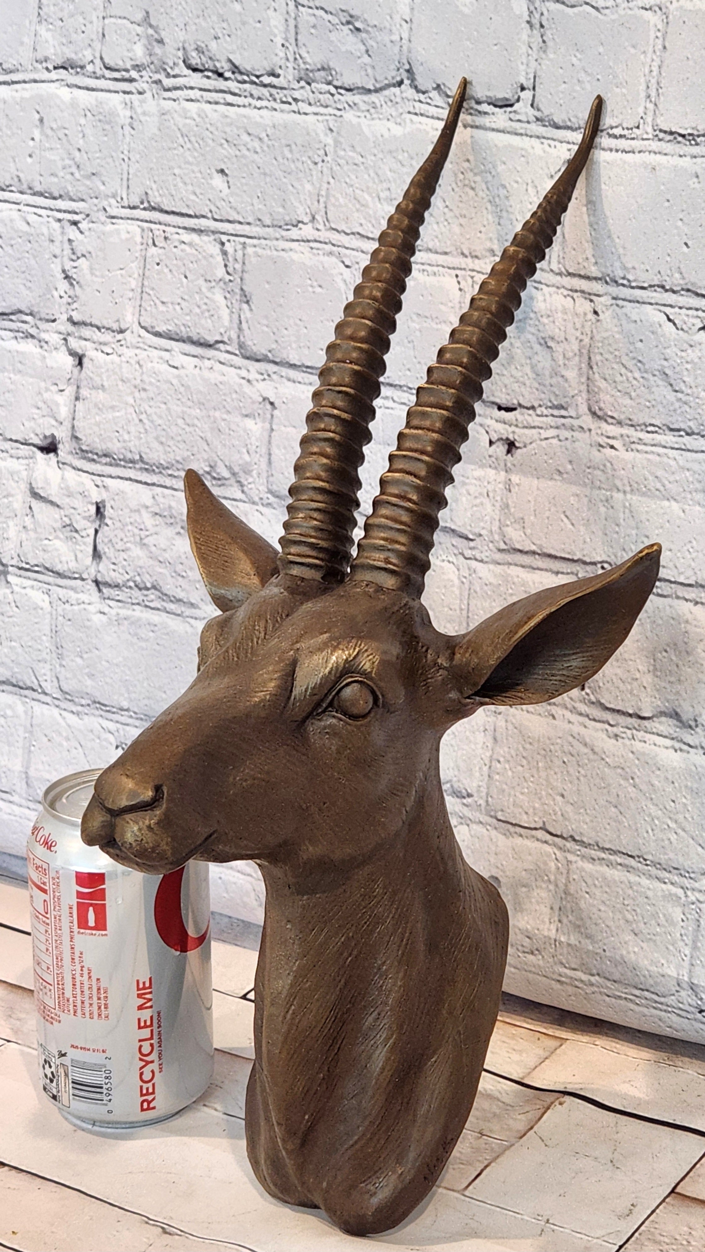 Hot Cast Hand Made Rams Head Bronze Masterpiece Home Office Decoration Figurine