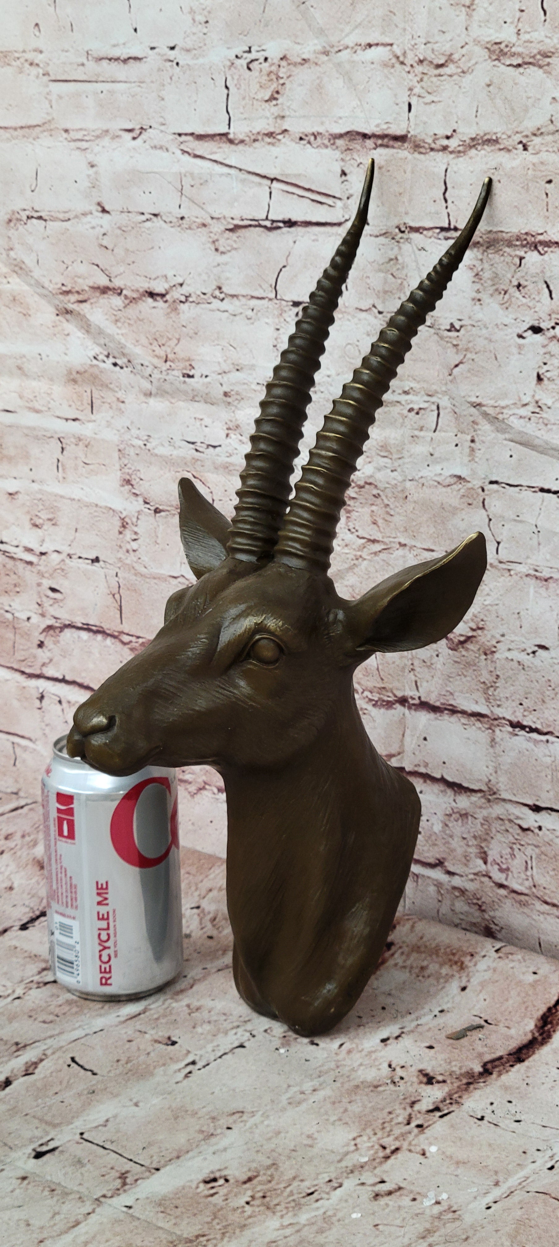 Hot Cast Hand Made Rams Head Bronze Masterpiece Home Office Decoration Figurine