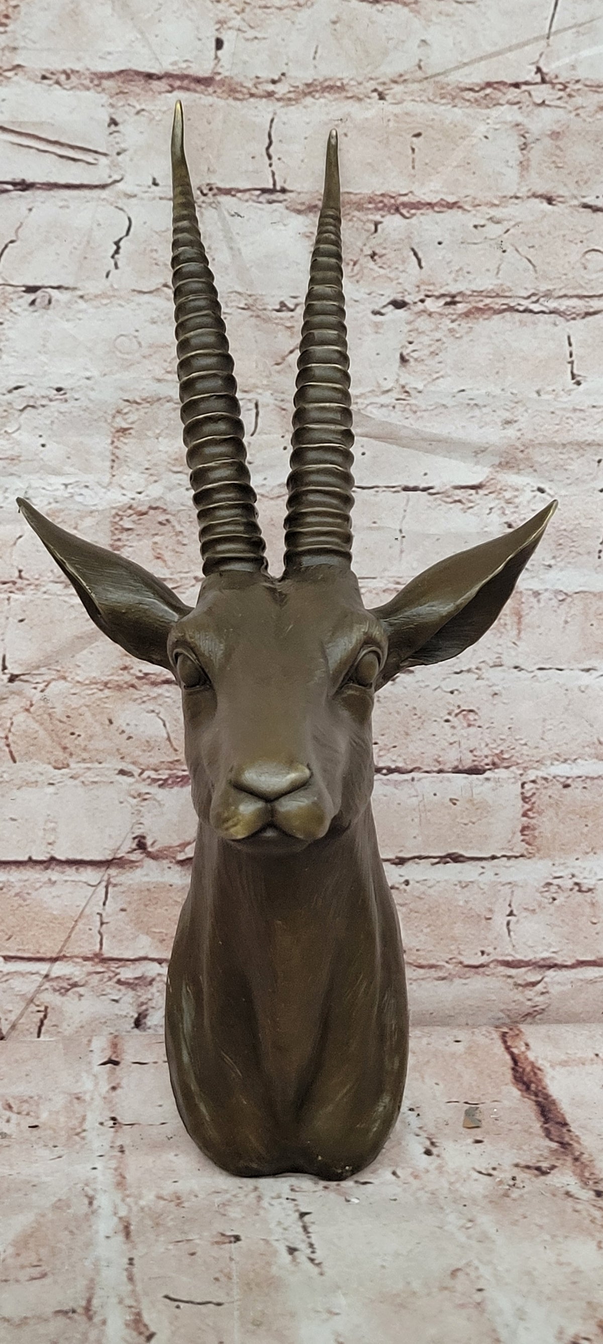 Hot Cast Hand Made Rams Head Bronze Masterpiece Home Office Decoration Figurine