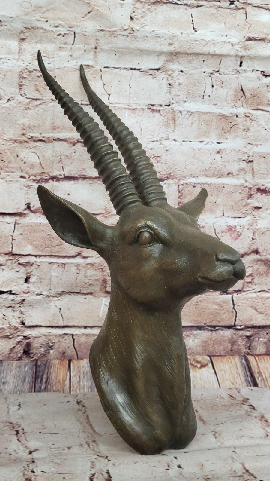 Hot Cast Hand Made Rams Head Bronze Masterpiece Home Office Decoration Figurine