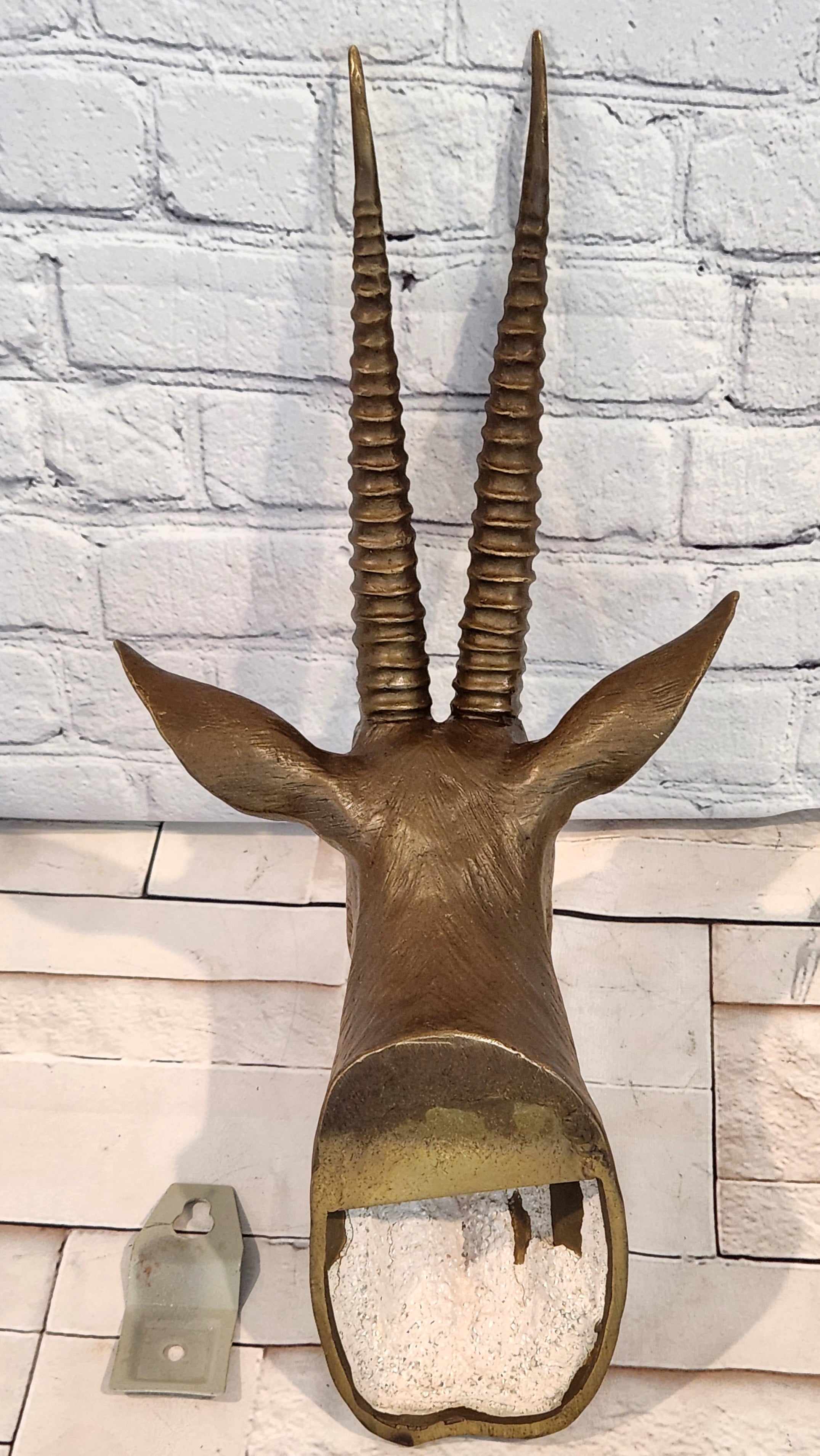 Hot Cast Hand Made Rams Head Bronze Masterpiece Home Office Decoration Figurine