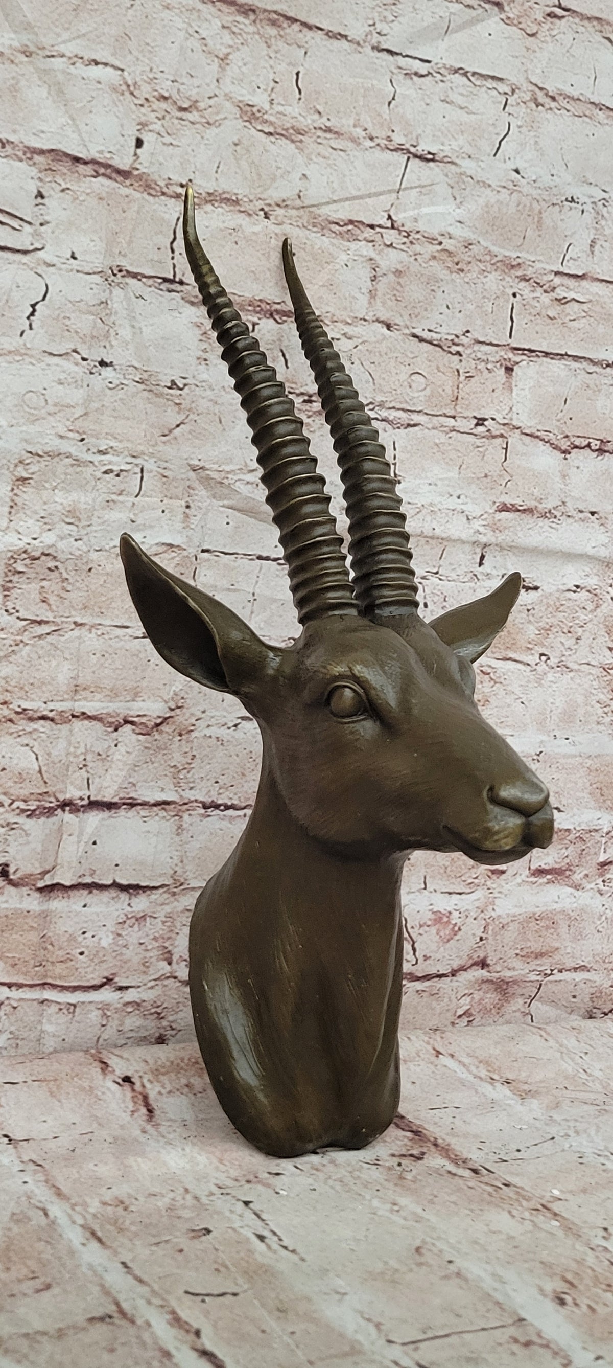 Hot Cast Hand Made Rams Head Bronze Masterpiece Home Office Decoration Figurine