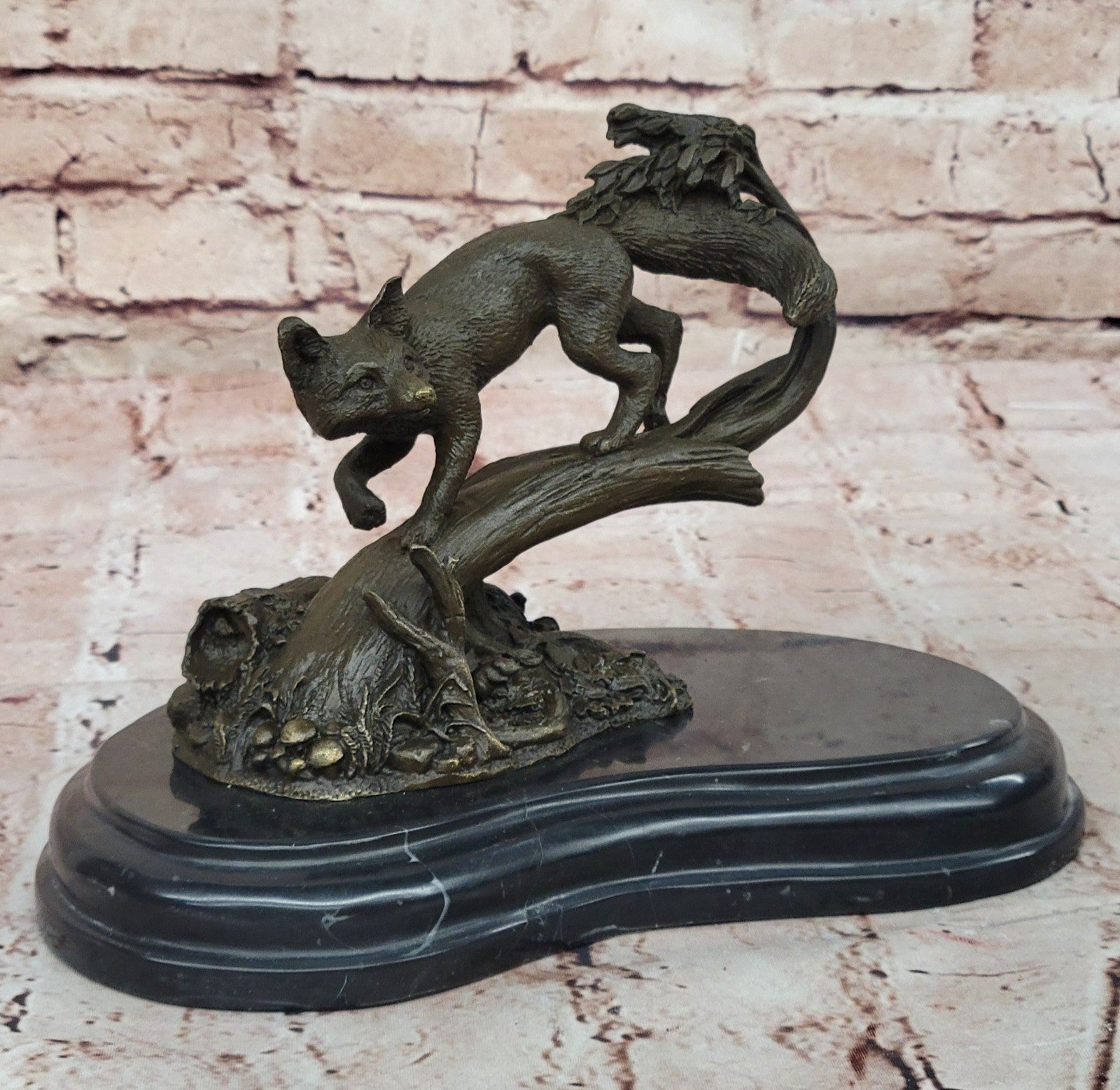 Hot Cast Fox Animal Smart Bronze Sculpture Figurine Museum Quality Figurine Sale