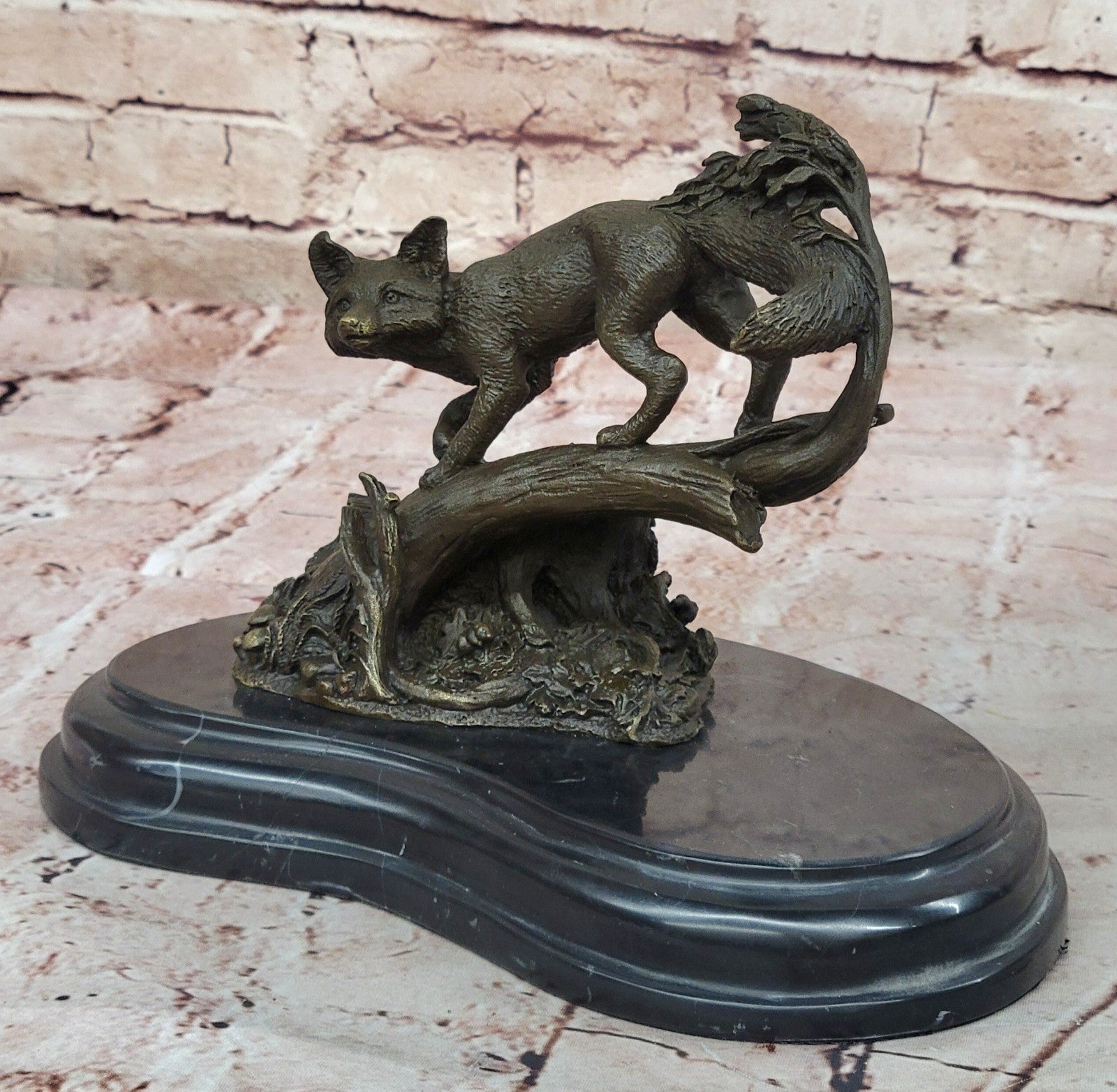 Hot Cast Fox Animal Smart Bronze Sculpture Figurine Museum Quality Figurine Sale