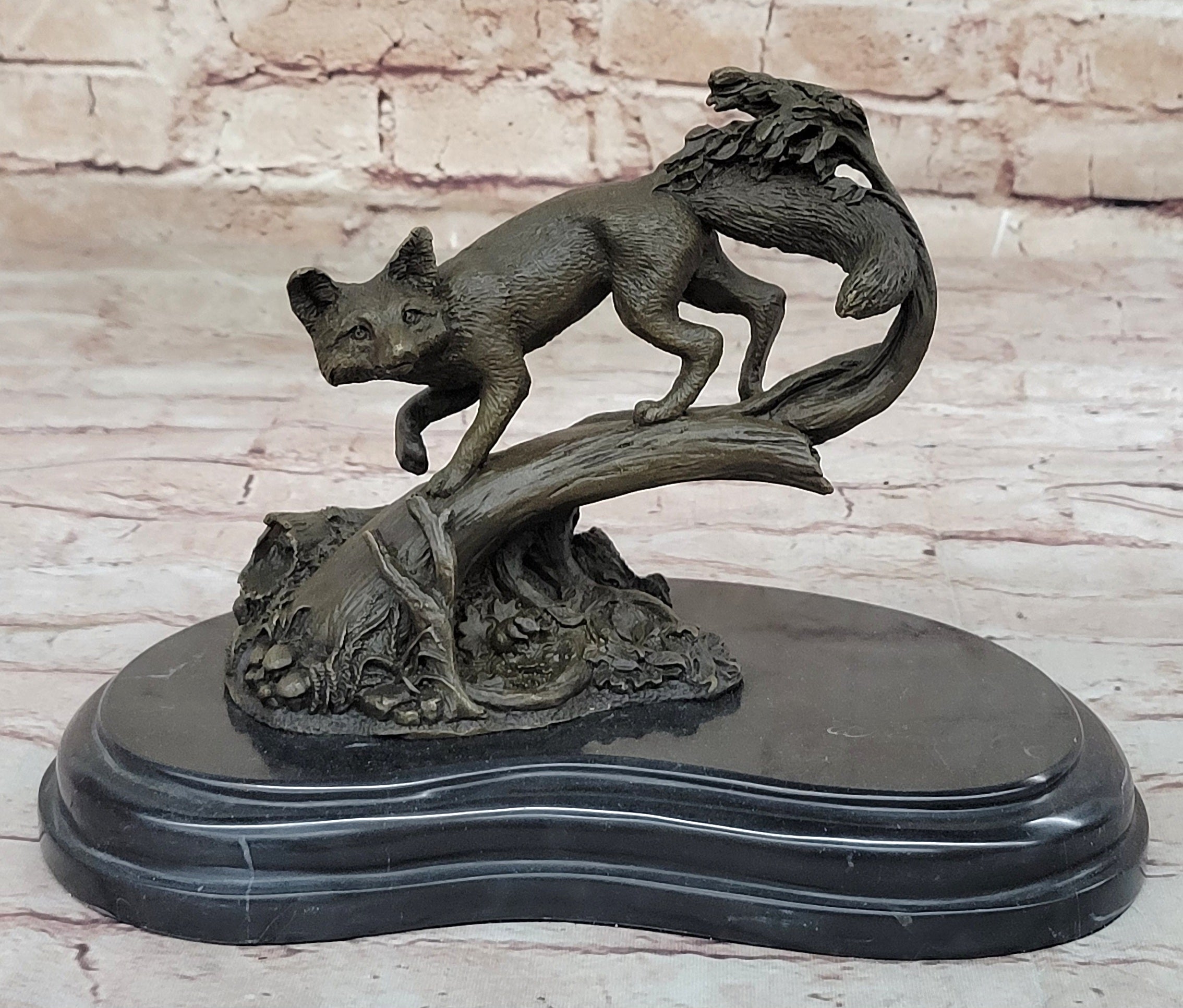 Hot Cast Fox Animal Smart Bronze Sculpture Figurine Museum Quality Figurine Sale