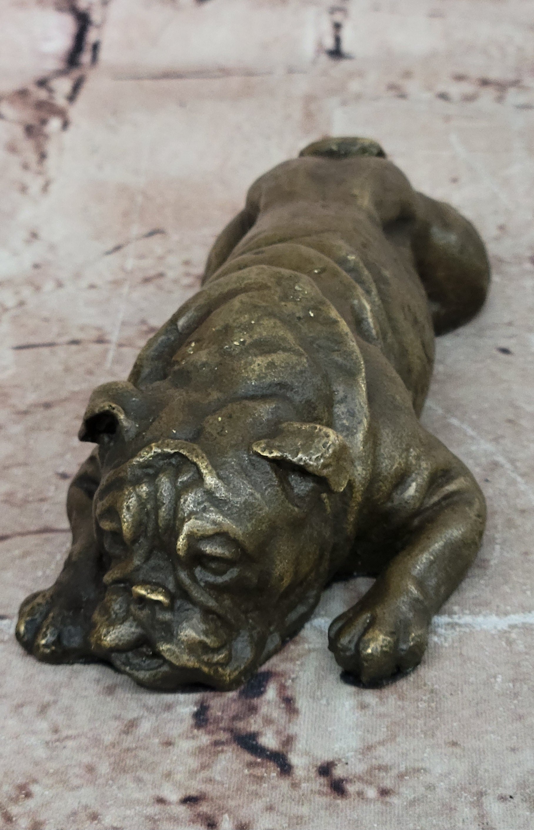 Signed Original Mario Milo English Bulldog Dog Bronze Classic Artwork Figurine