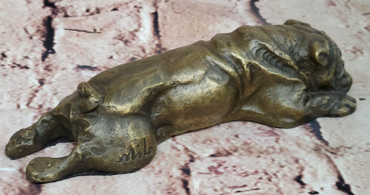 Signed Original Mario Milo English Bulldog Dog Bronze Classic Artwork Figurine