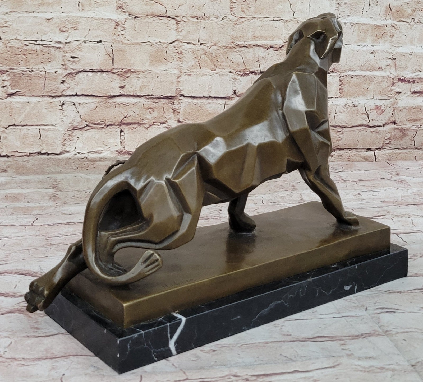 Bronze Roaring Lion and Mountain Lion Sculpture by Henry Moore Figurine
