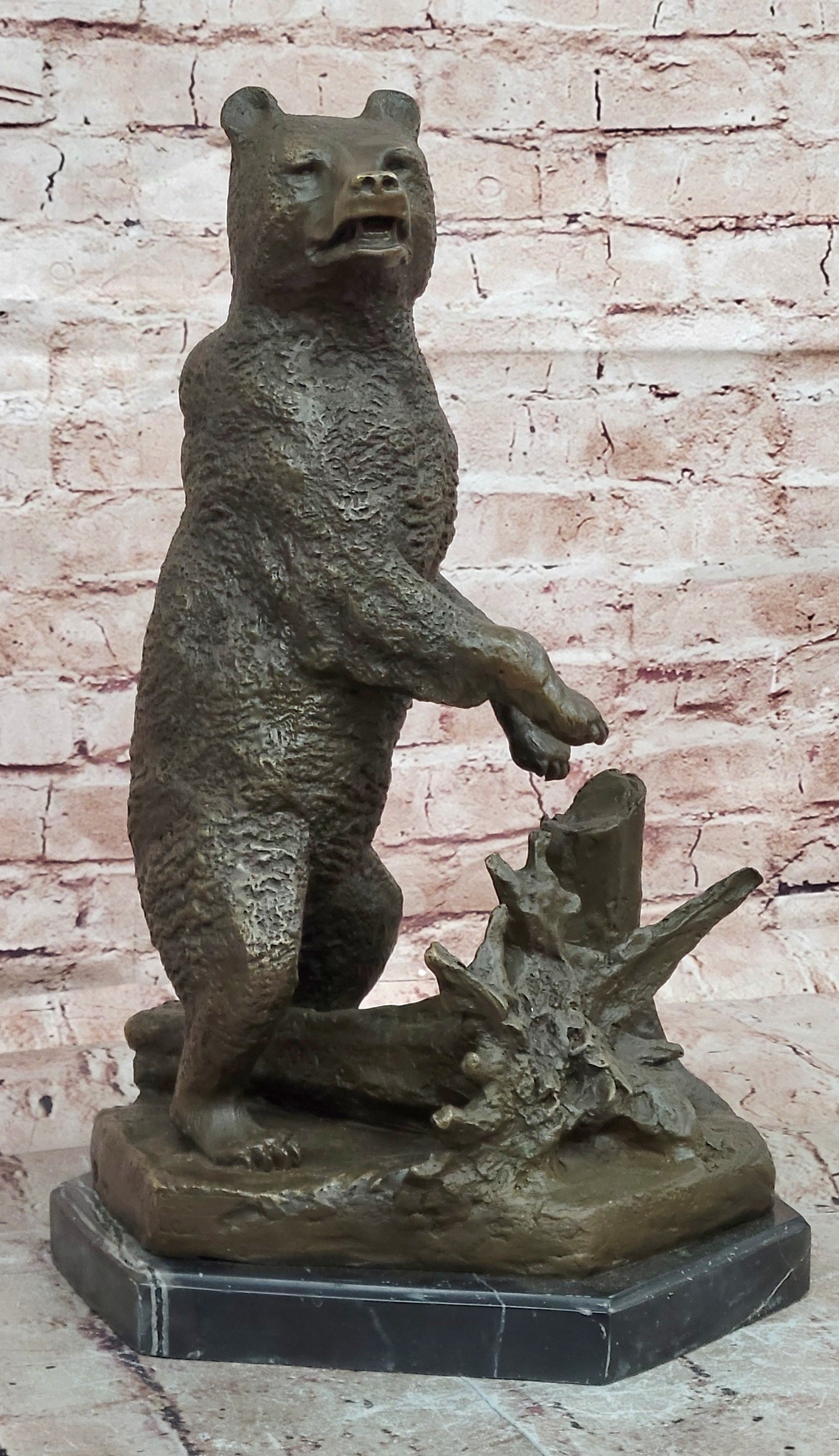 Bronze Wildlife Bear Sculpture Signed Lieberich Grizzly Animal Statue Art