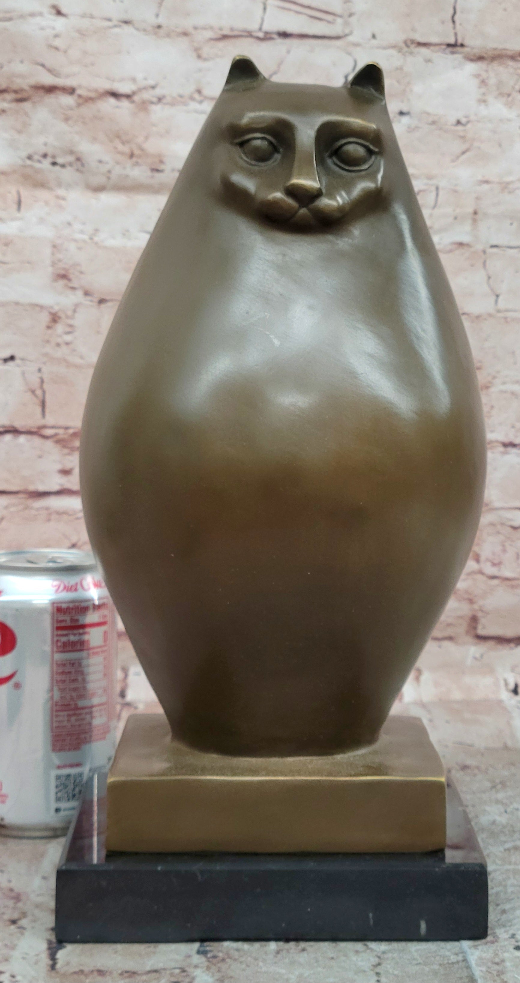 Extra Large Abstract Fat Cat Bronze Figurine Investment Grade Artwork Art