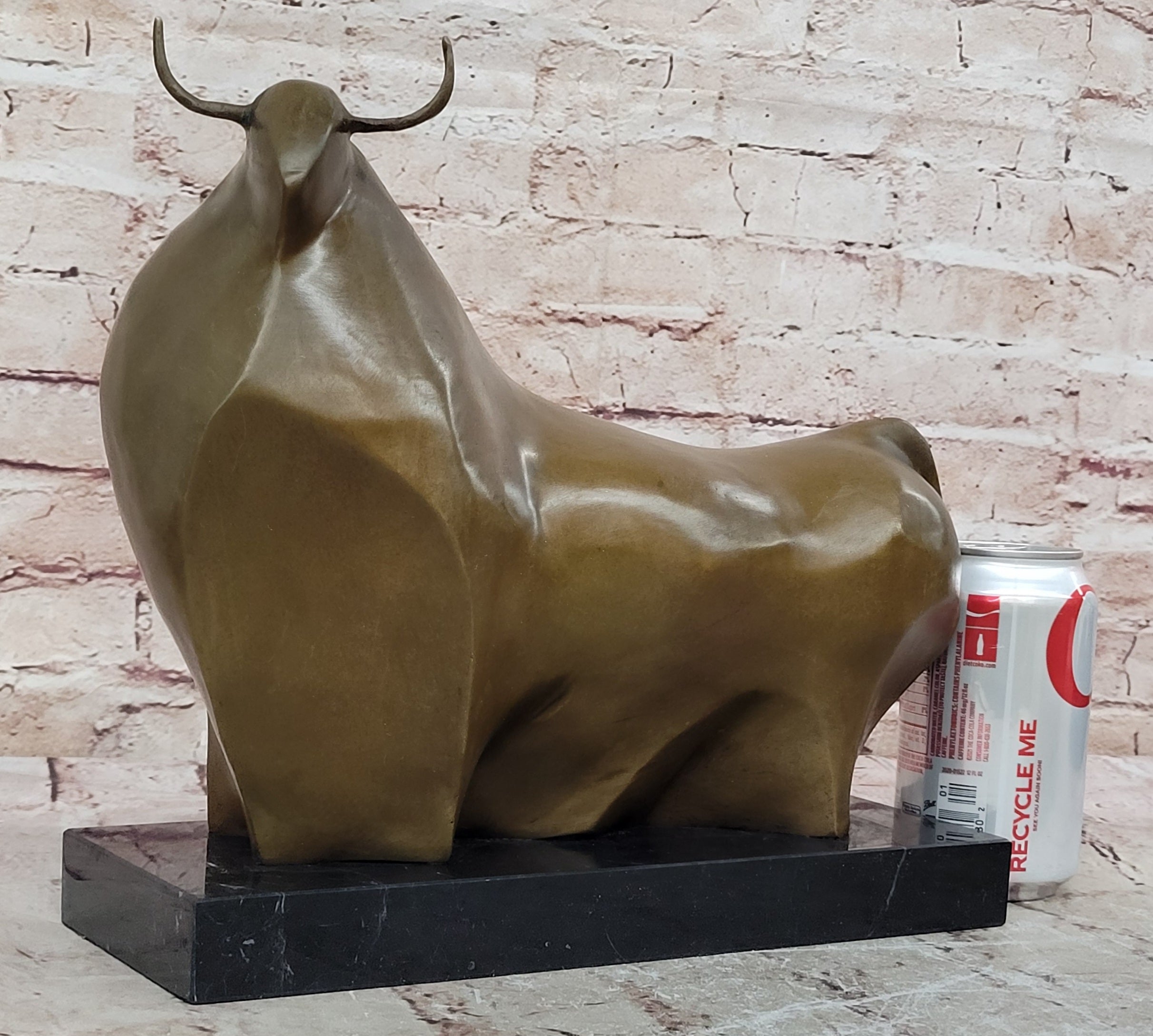 Bronze Sculpture Statue Large Fernando Botero Abstract Modern Bull Figurine NR