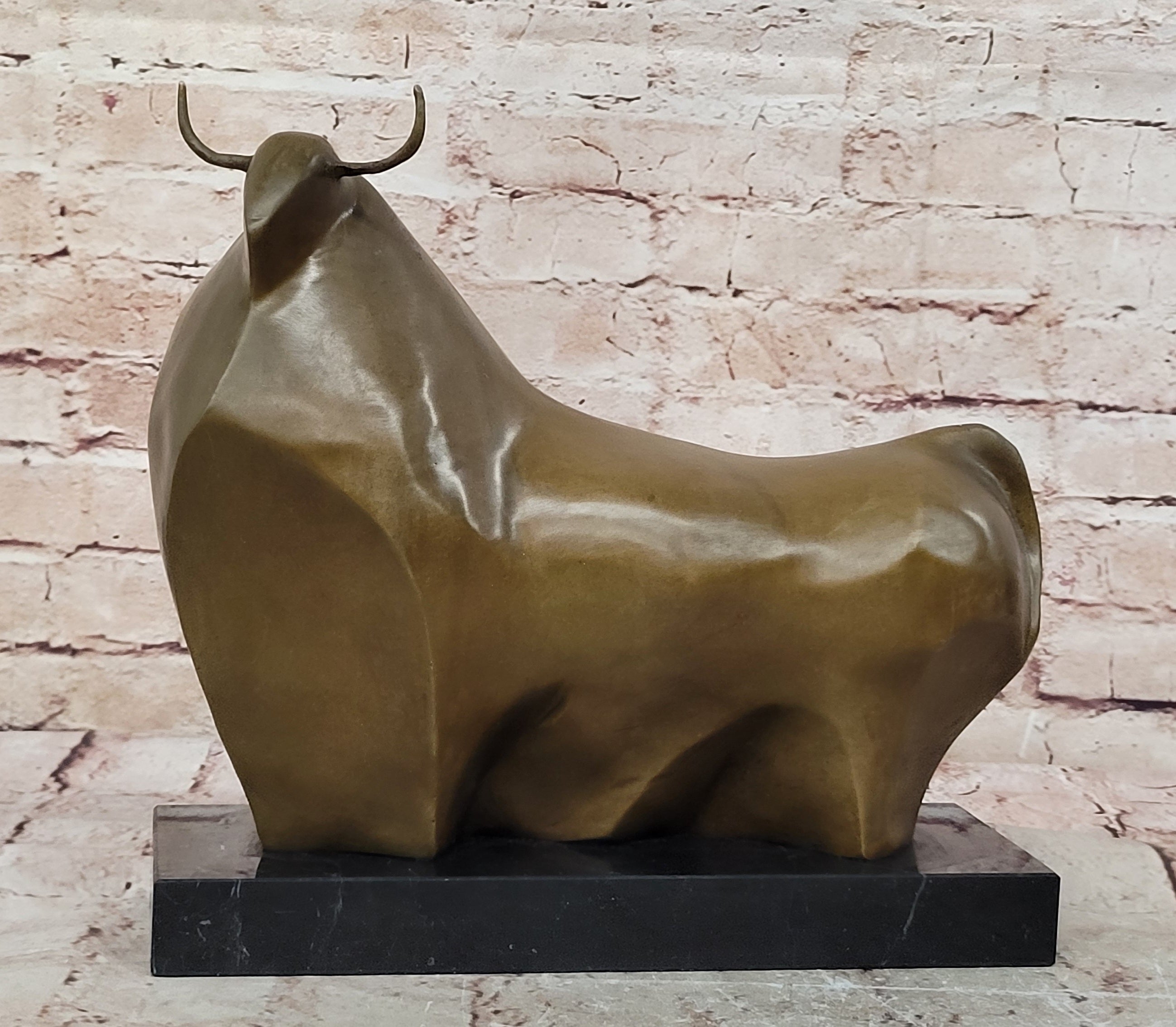 Bronze Sculpture Statue Large Fernando Botero Abstract Modern Bull Figurine NR